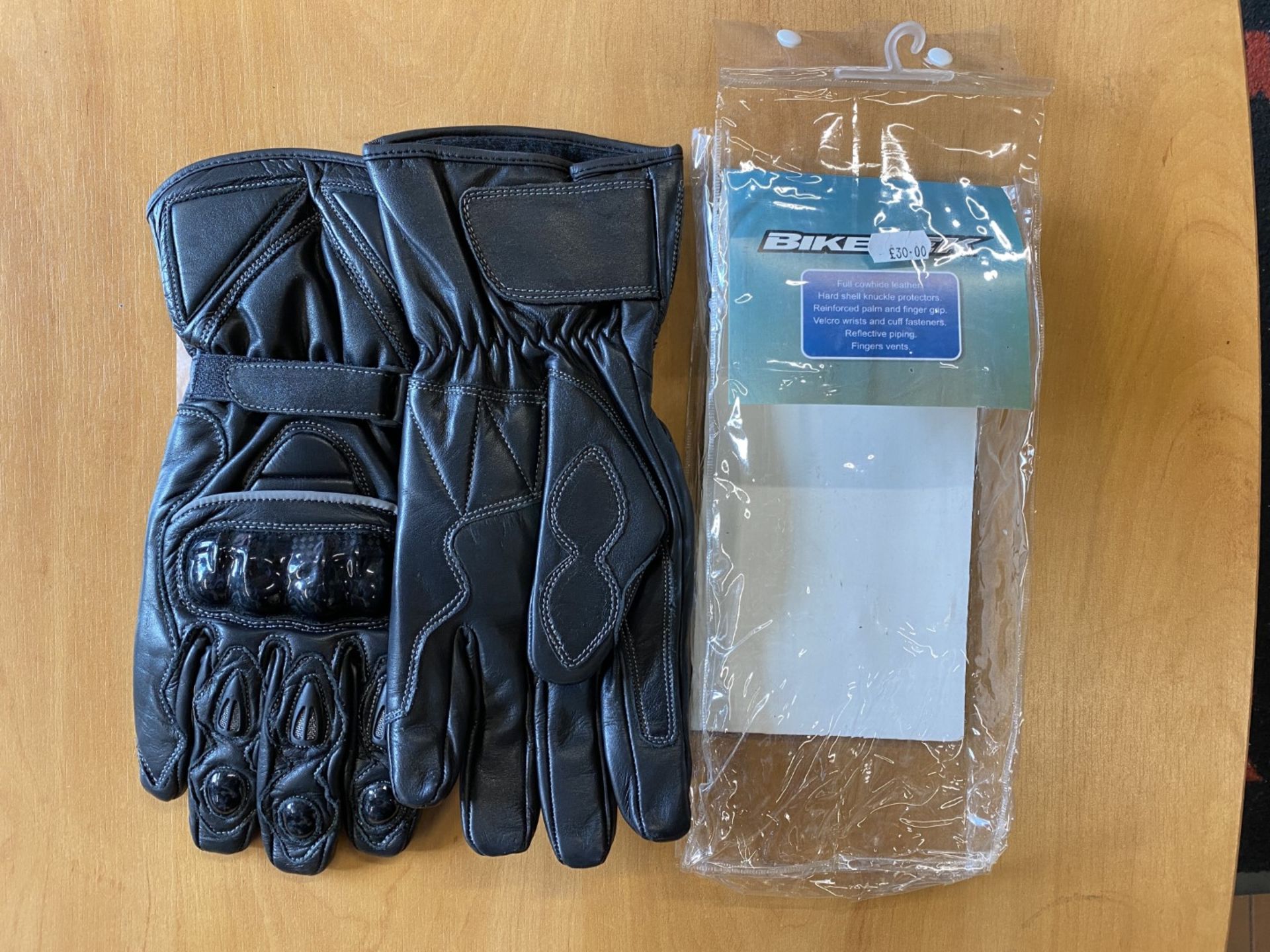 Bike Tek Leather Road Summer Gloves Black Medium - Motorcycle / Motorbike Gloves - RRP £30.00