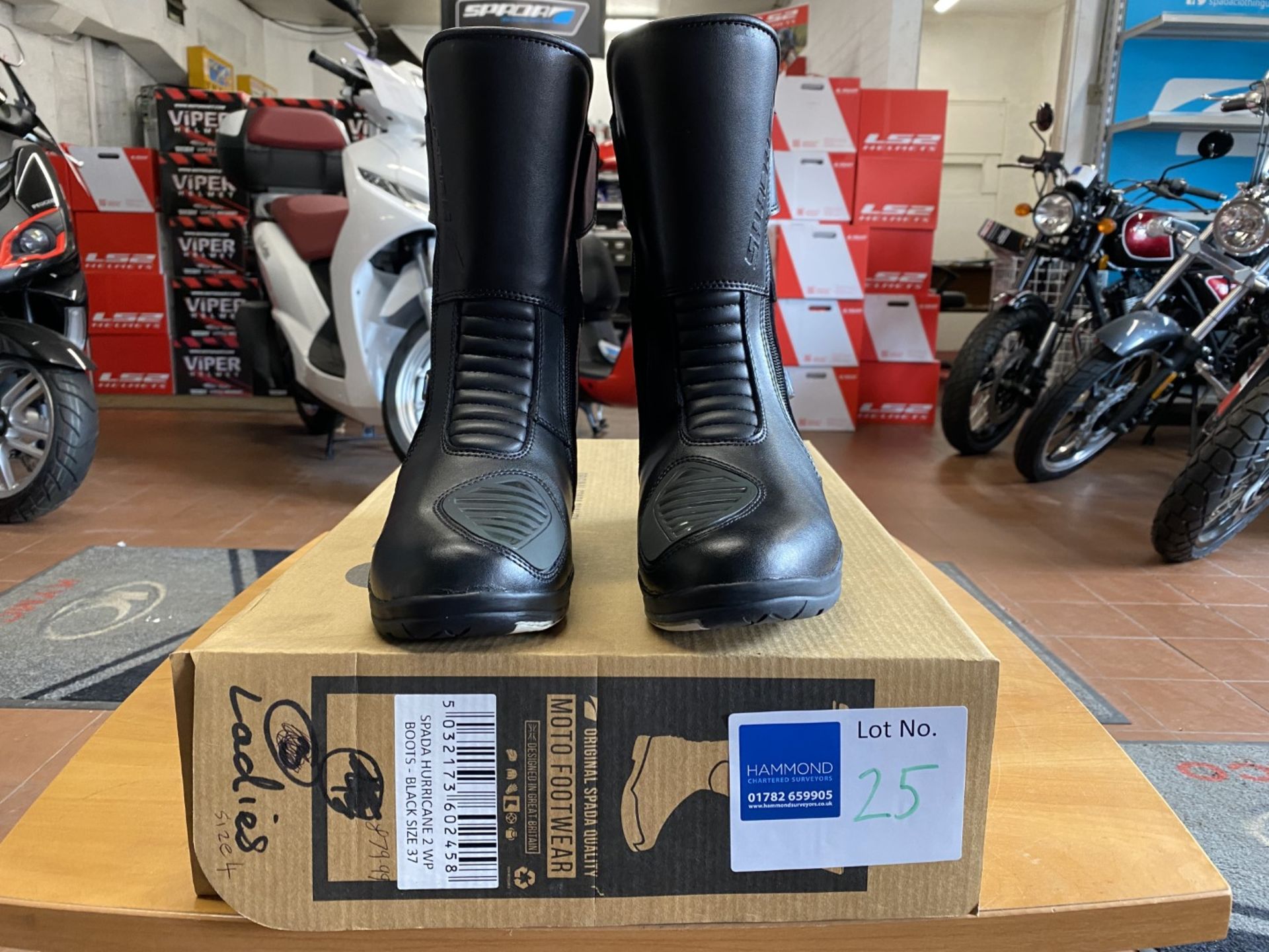 Spada Hurricane 2 WP Boots - Size 37 - Black - Ladies Motorcycle / Motorbike Boots - Moto footwear -