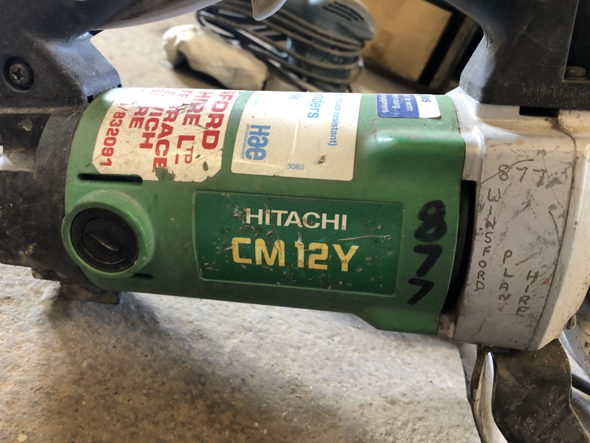 Hitachi CM 12Y cut-off saw / power disc cutter, 110v - NOT TESTED - Image 2 of 3