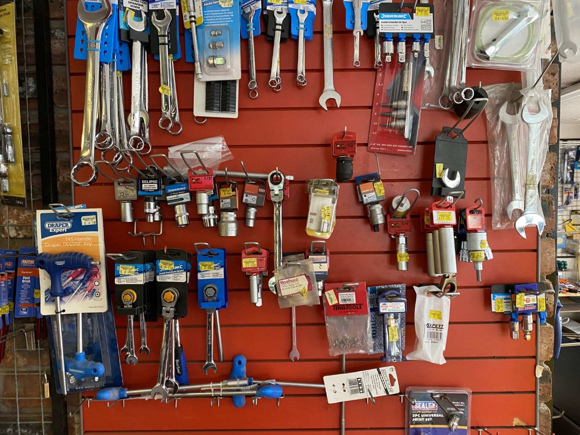 Britool wall display and contents including spanners etc. - Image 3 of 4