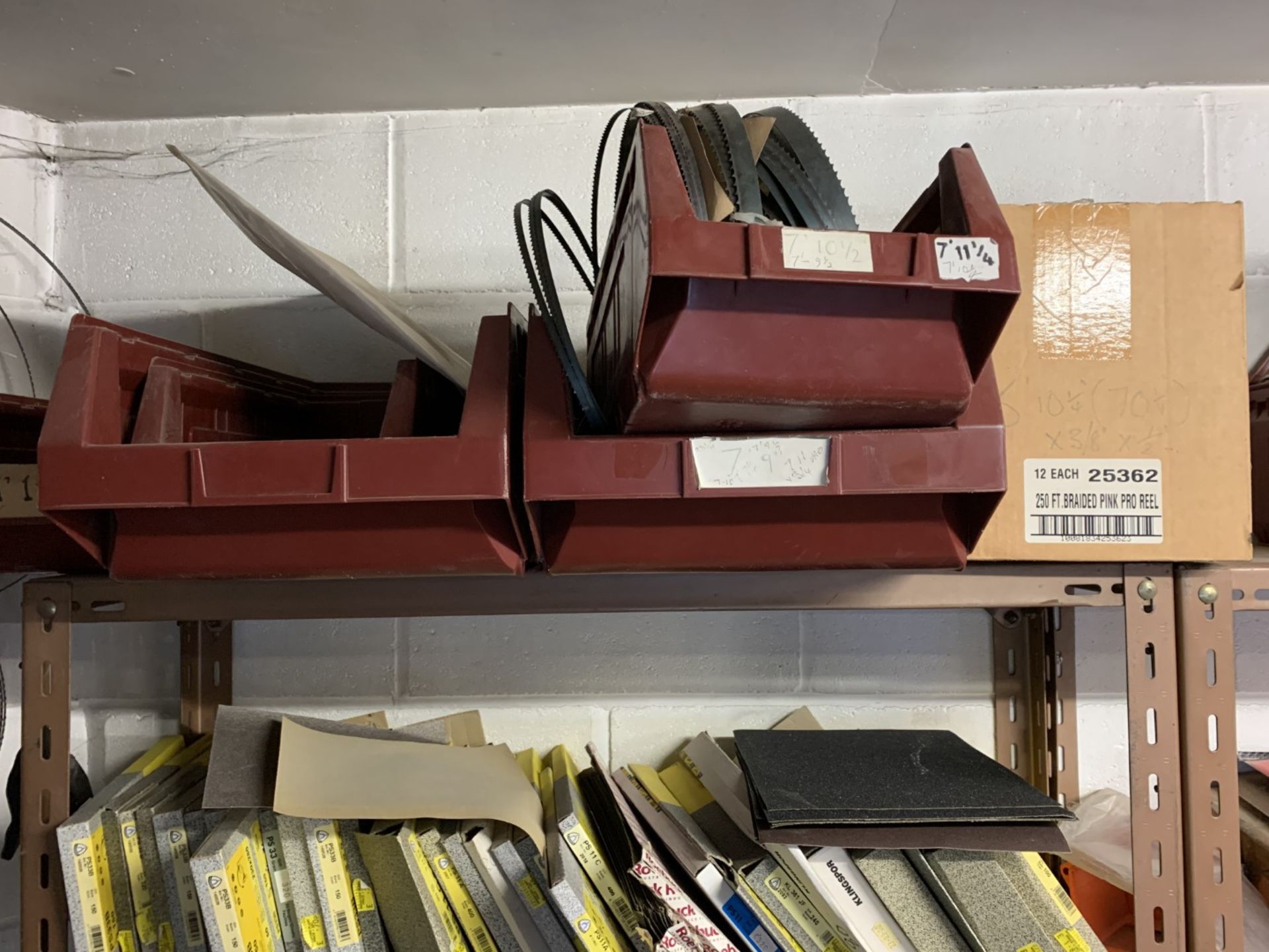 Metal shelves and contents including Klingspor abrasive disc and sand paper - Image 2 of 5