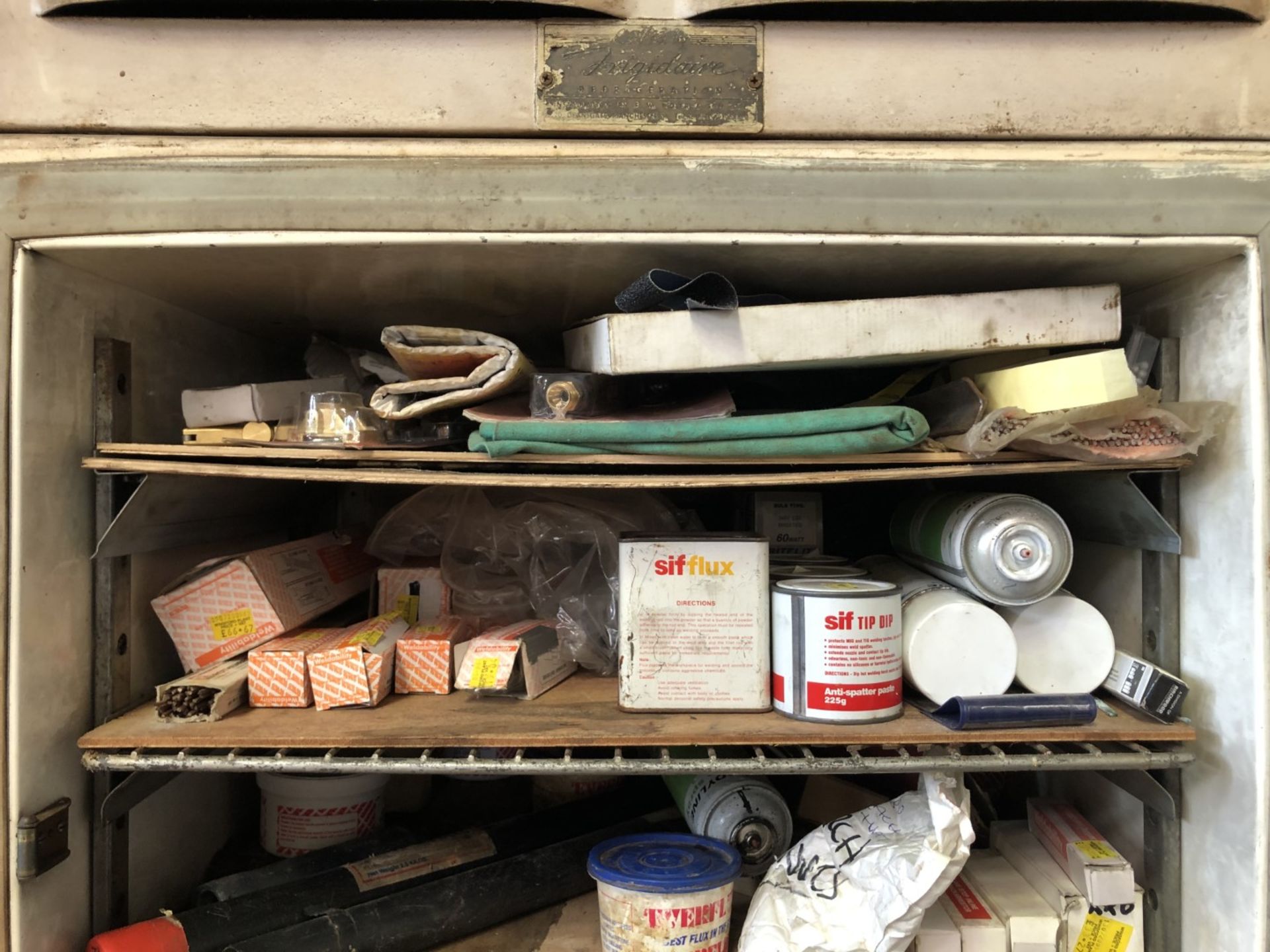 Fridge and contents of welding supplies & light bulbs - Image 2 of 4