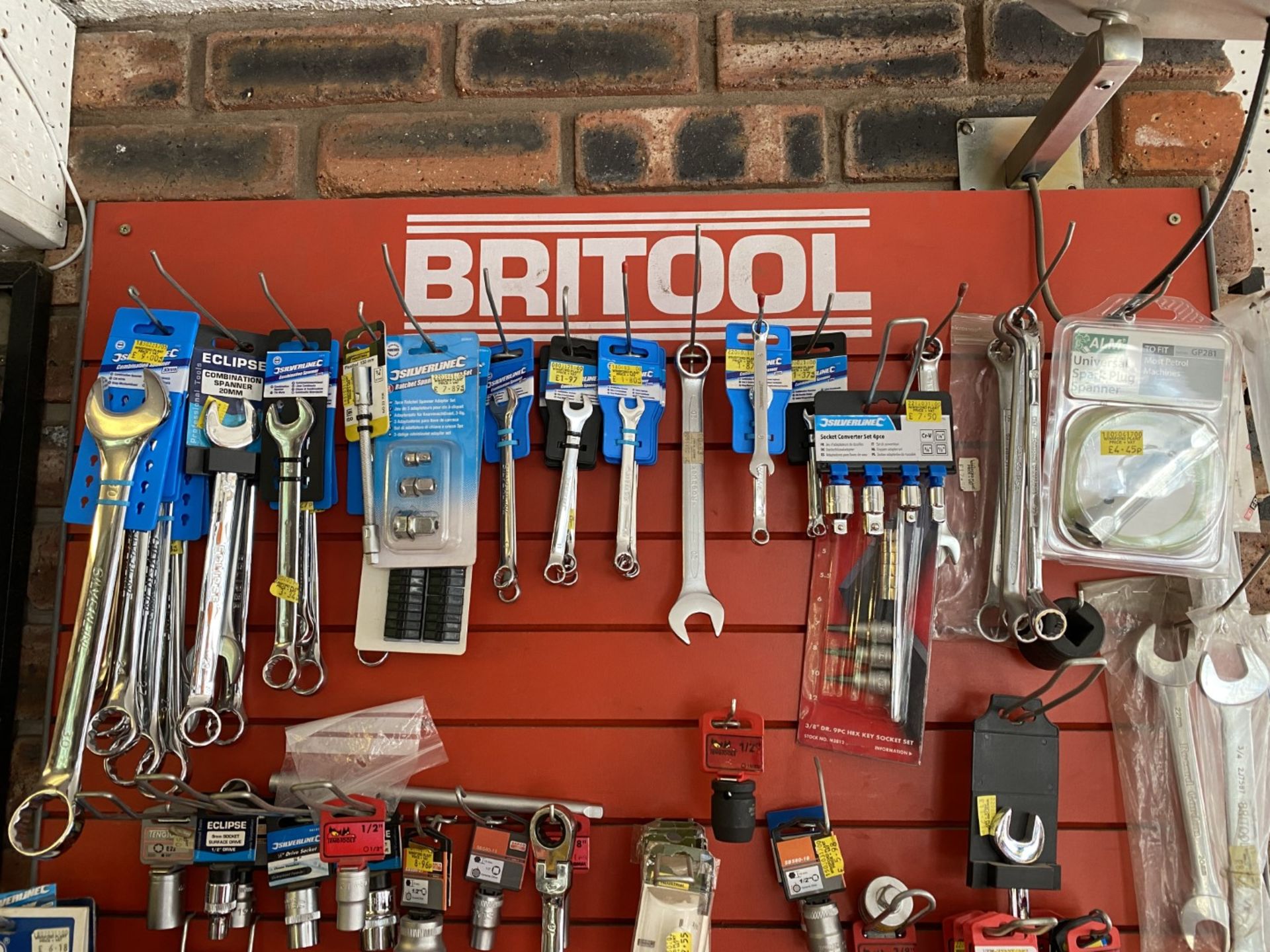 Britool wall display and contents including spanners etc. - Image 2 of 4