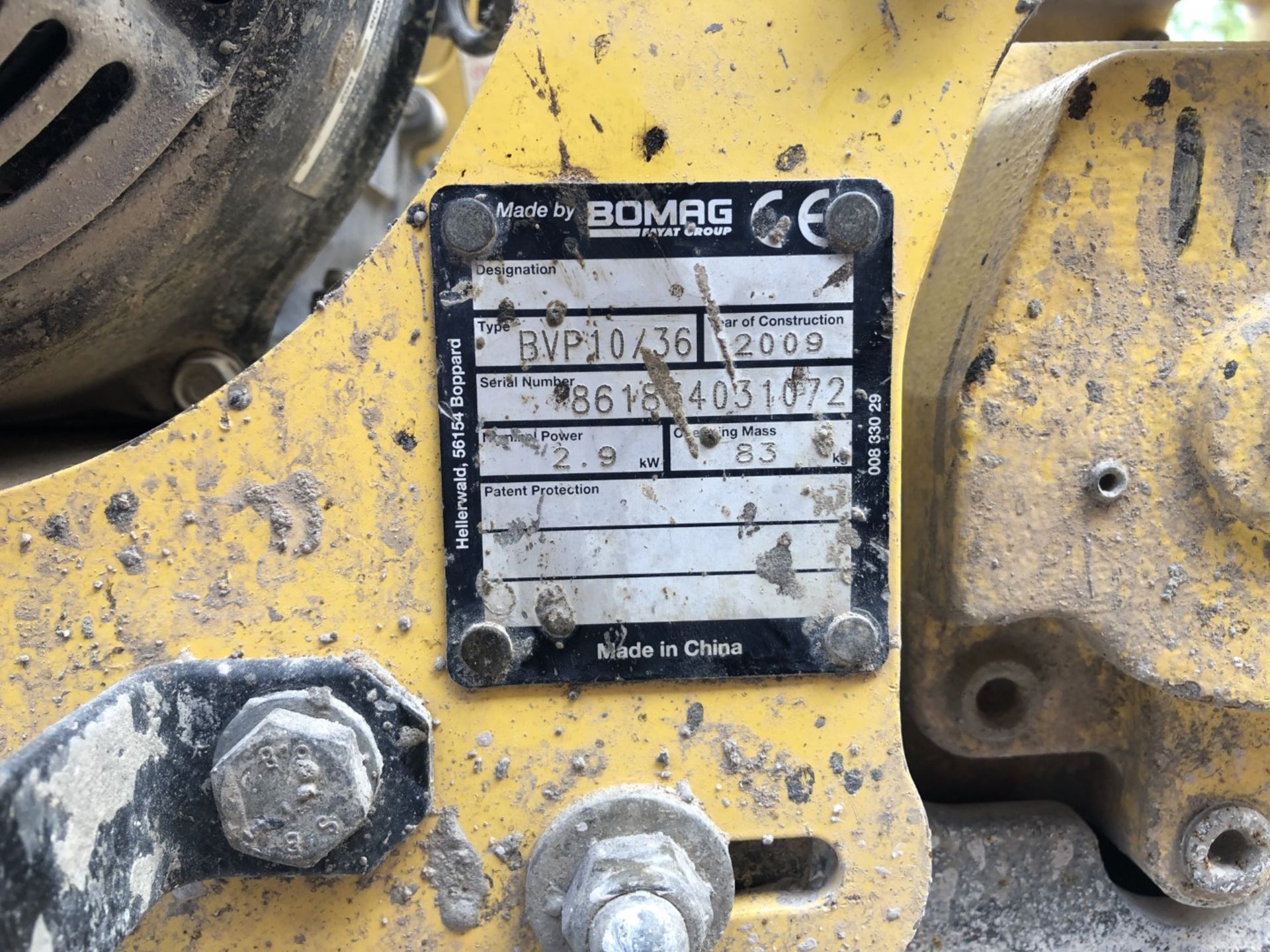 Bomag Wacker Plate Compactor, Type BVP10/36, 2009 - NOT TESTED - Image 3 of 7