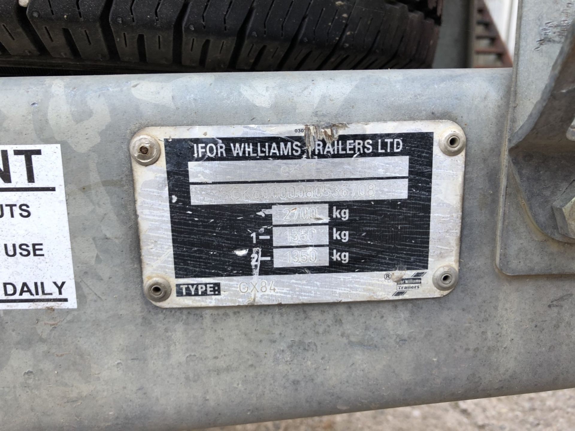 Ifor Williams Plant Trailer, Type 2Hb GX84 - Image 2 of 8