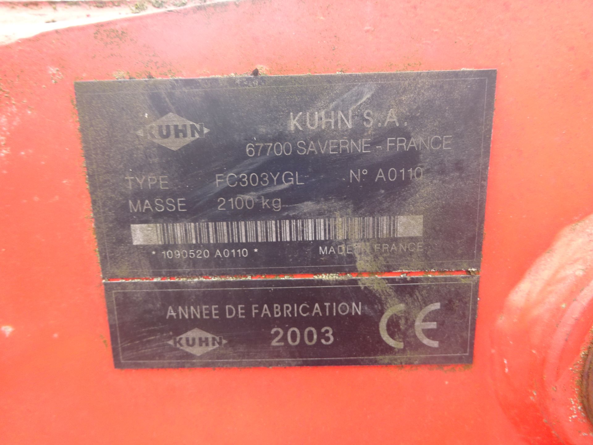 KUHN FC303 YGL MOWER CONDITIONER 2003 - Image 2 of 4