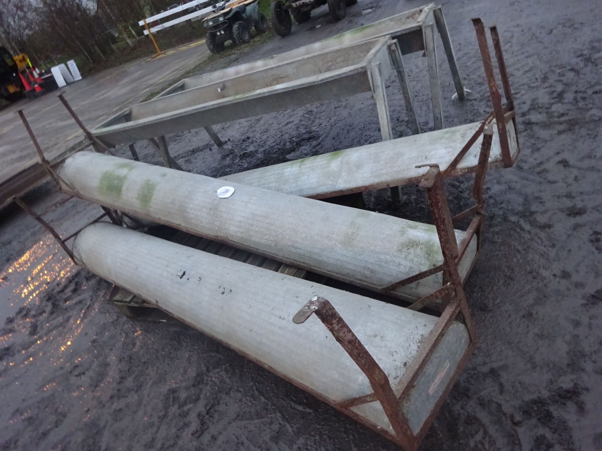 5 CATTLE FEED TROUGHS - Image 2 of 2