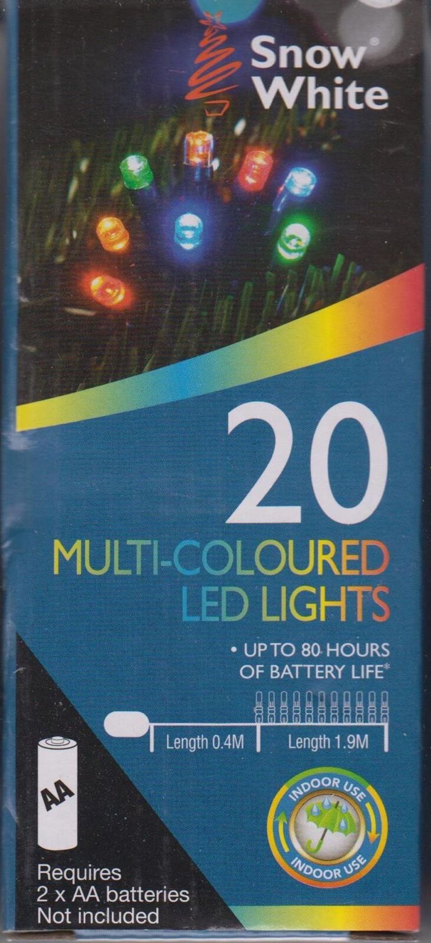 V Brand New A Lot Of Two 20 Multi coloured LED Lights - Battery Operated