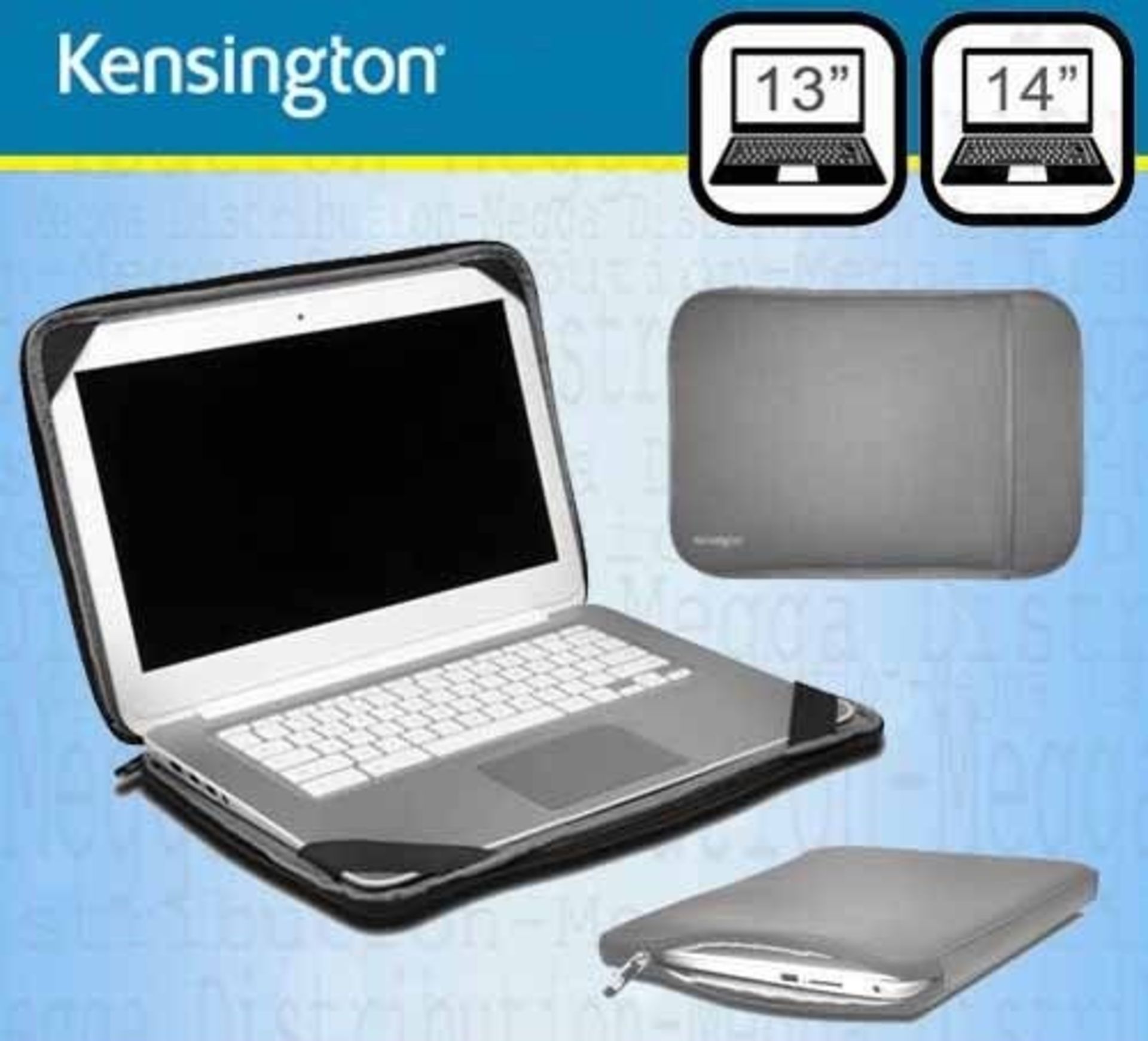 V Brand New Grey Kensington Laptop Carry Sleeve