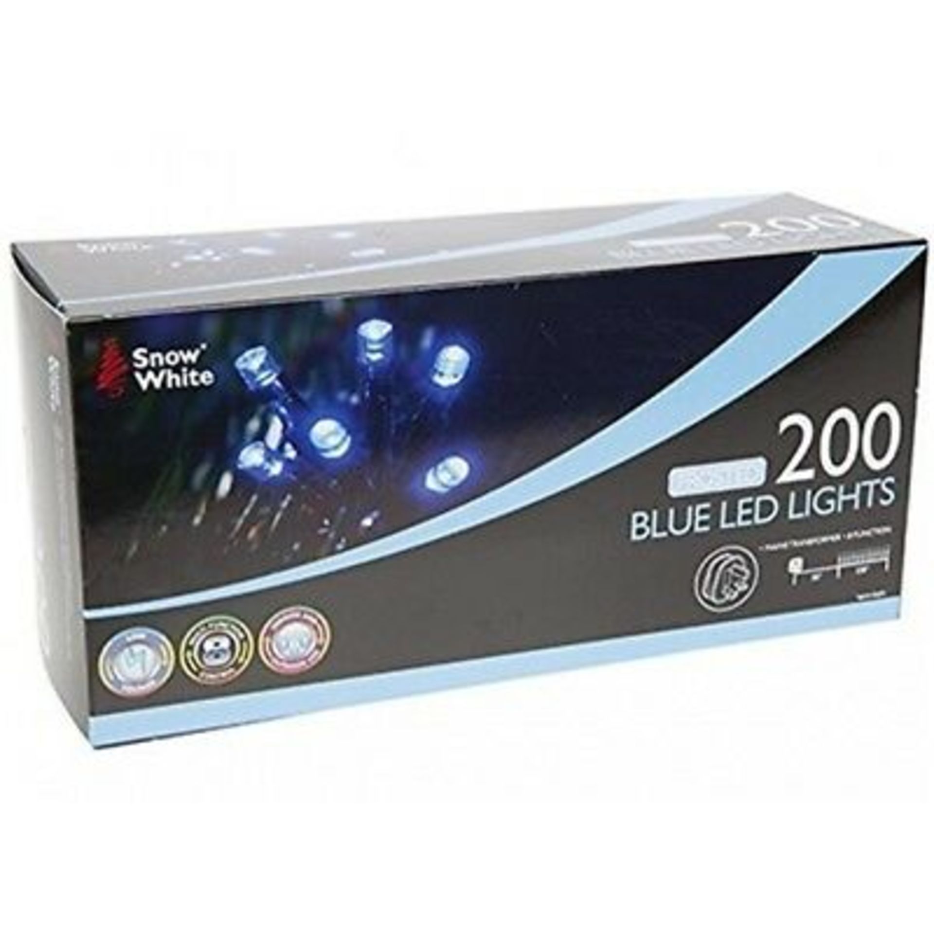 V Brand New 200 Blue Frosted LED Multi Function Christmas Lights