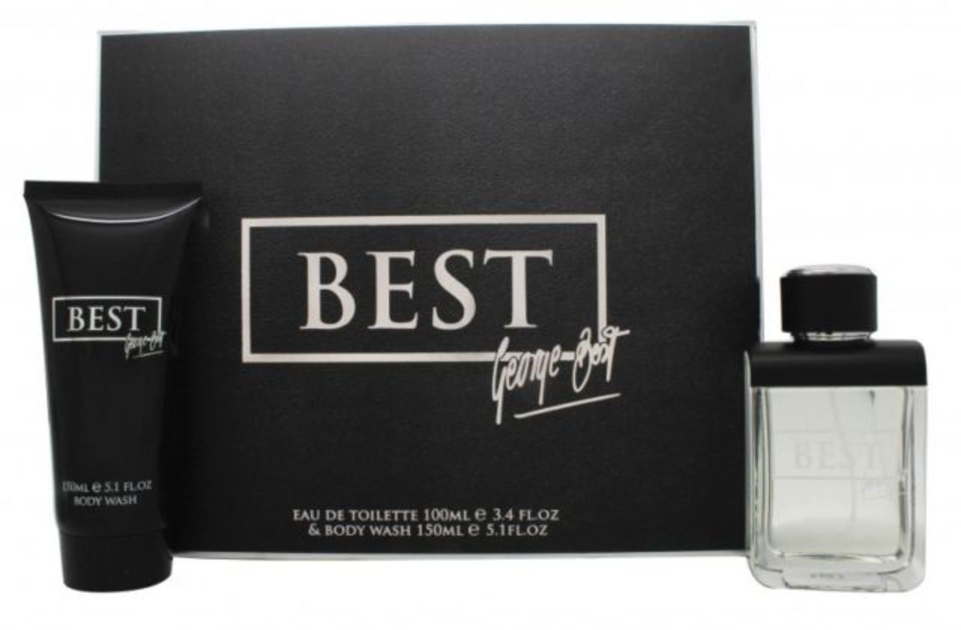 V Brand New Gents George Best Gift Set - 100ml Eau De Toilette And 150ml Body Wash