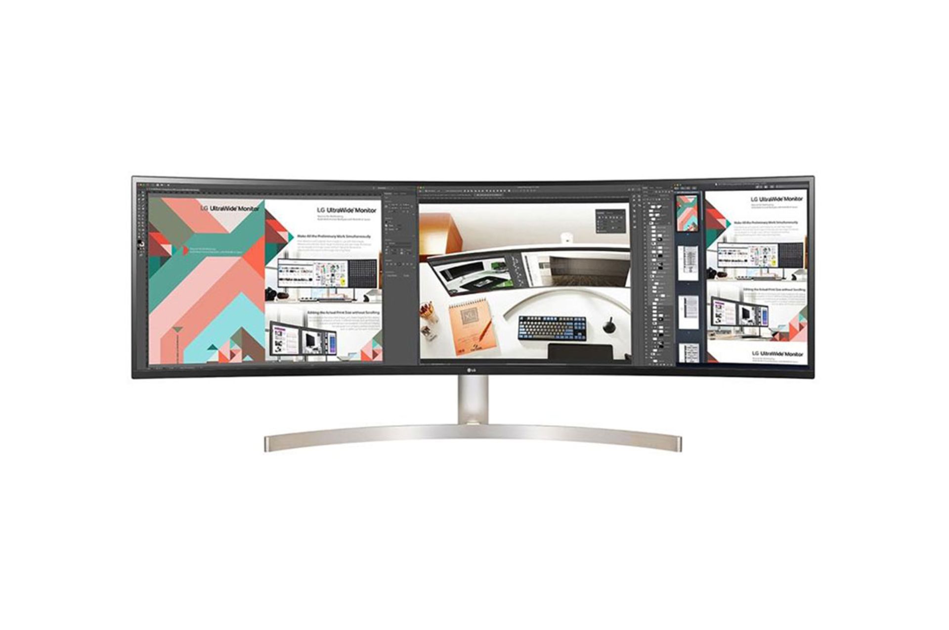 V Grade A LG 49 Inch 32:9 ULTRAWIDE DUAL QHD (5120 X 1440) IPS CURVED LED MONITOR - HDR 10 - HDMI