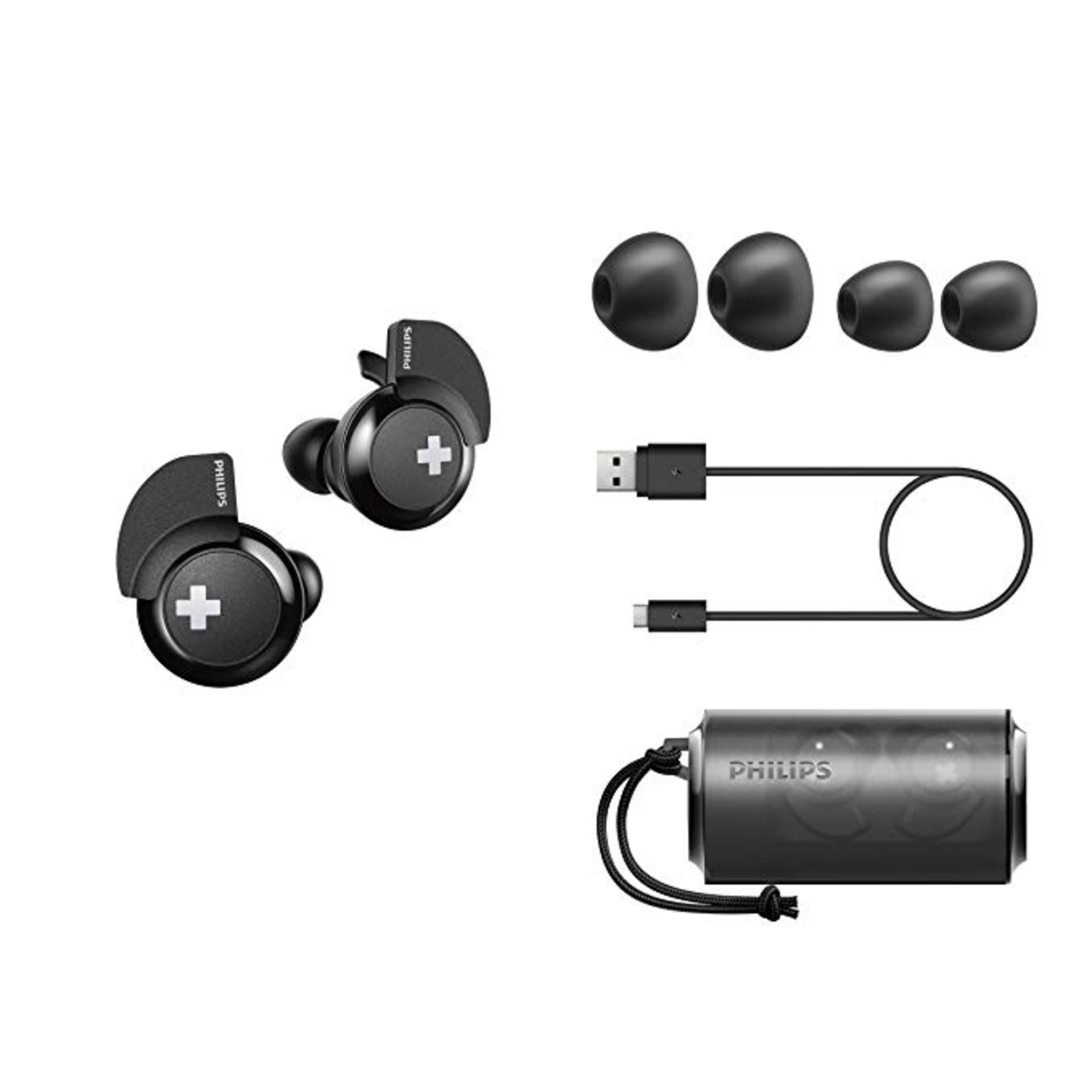 V Grade A Philips Bass + SHB4385 Truly Wireless Earphones With Charging Case - 6 Hours Play Time - 6