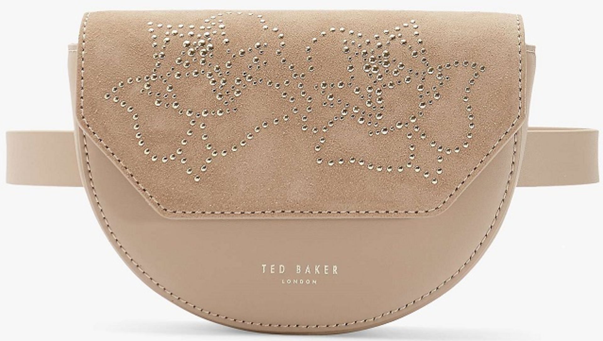 V Brand New Ladies Leather Ted Baker Taupe Faarah Moon Belt Bag (ISP £129 John Lewis)