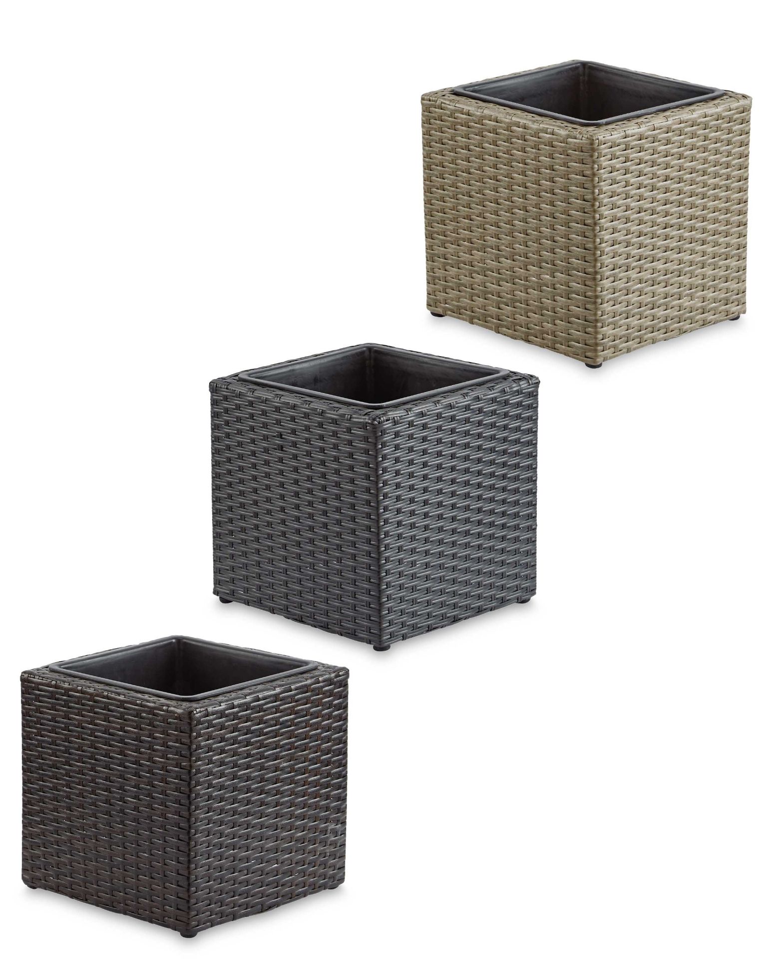 V Brand New Cube Rattan Effect Planter - Colours May Vary