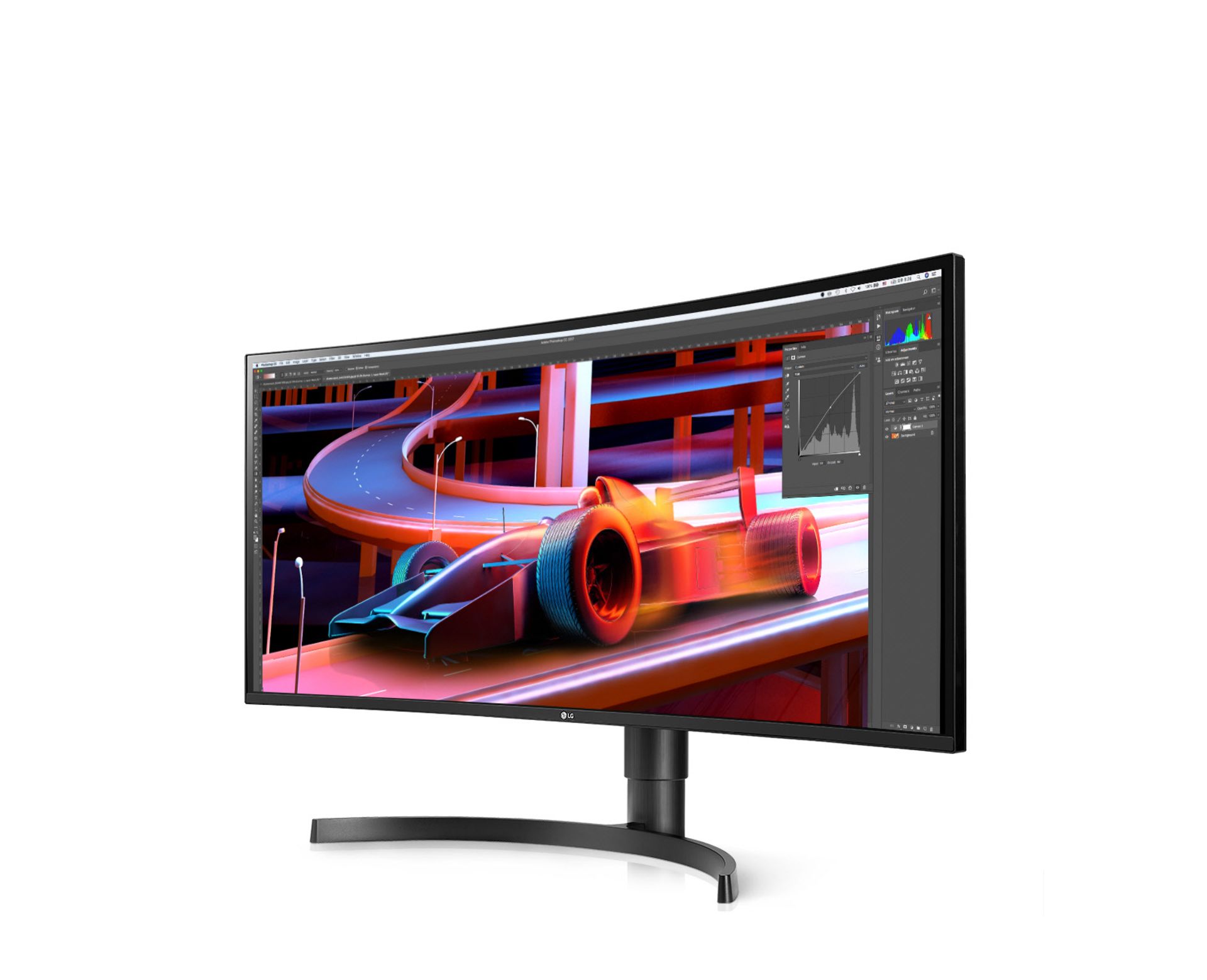 V Grade A LG 34 Inch CURVED ULTRA WIDE WQHD IPS LED MONITOR - 3440 X 1440P - BUILT IN SPEAKERS -