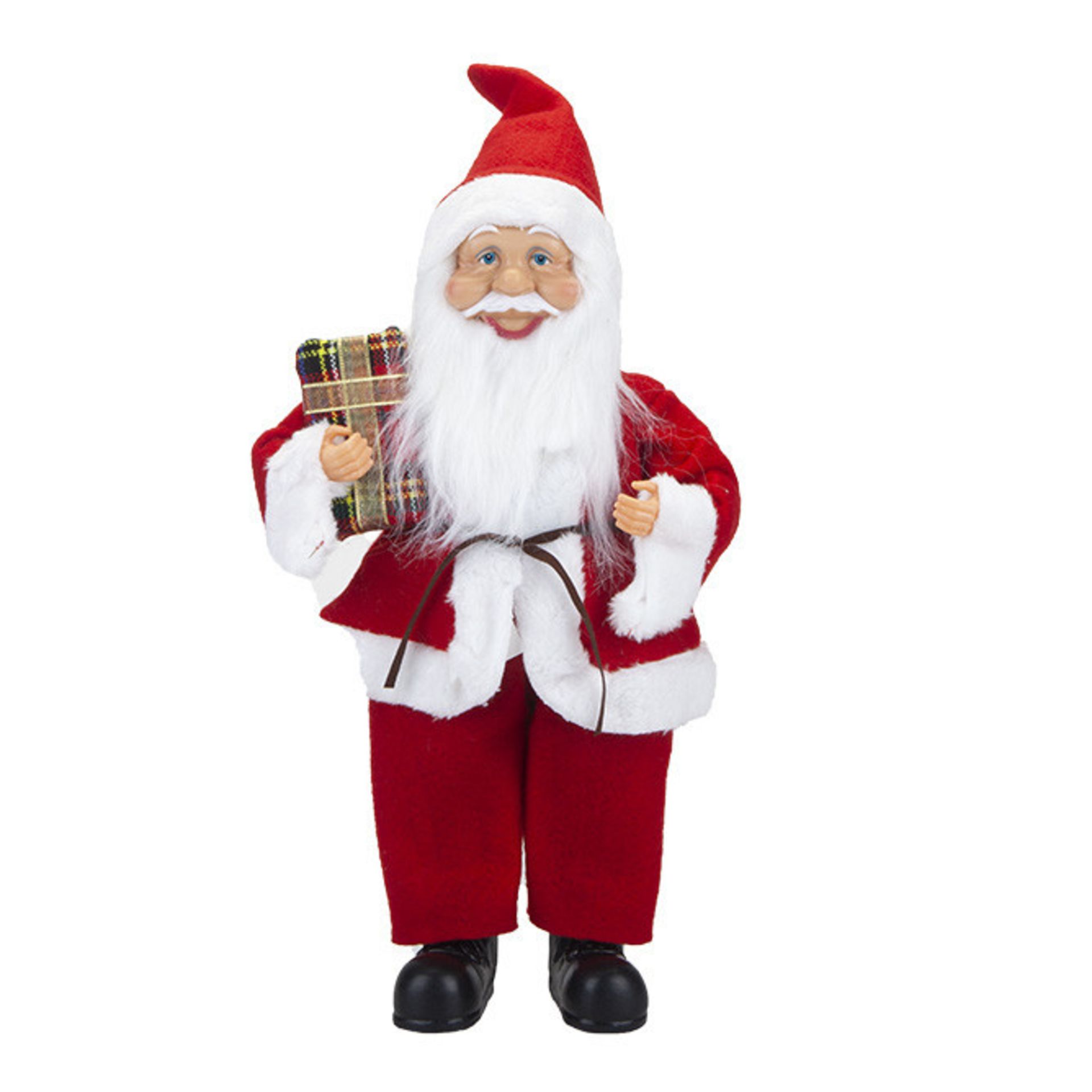 V Brand New 38cm Standing Santa Decoration With Hang Tag
