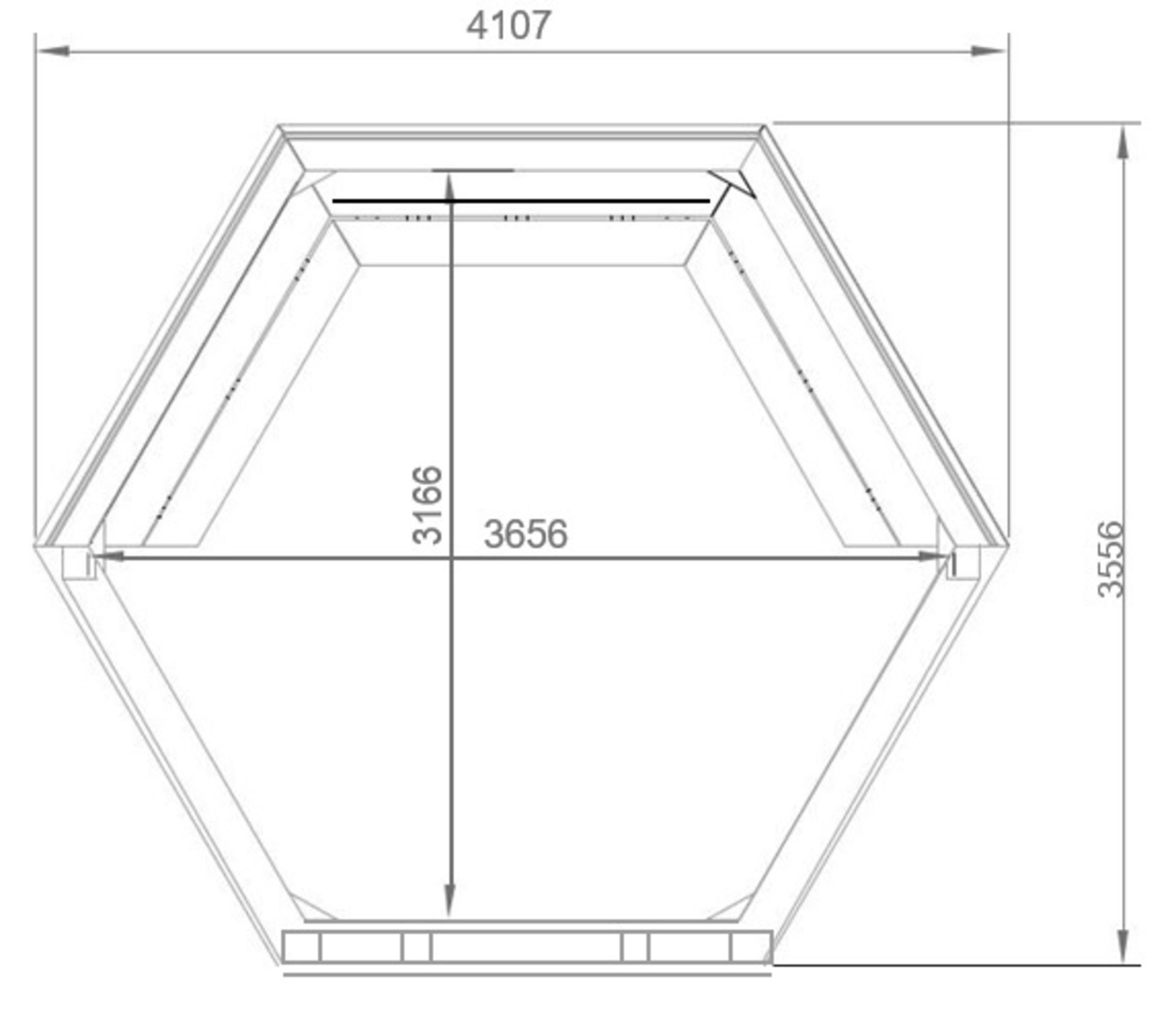 V Brand New 9.2m sq 6 Corner Spruce Open Grill Cabin - Inside Grill with Cooking Platforms and Table - Image 2 of 5