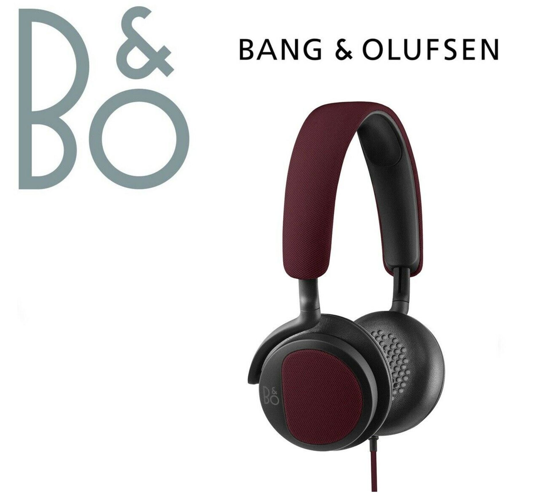 V Grade A Bang & Olufsen Beoplay H2 Deep Red On Ear Headphones