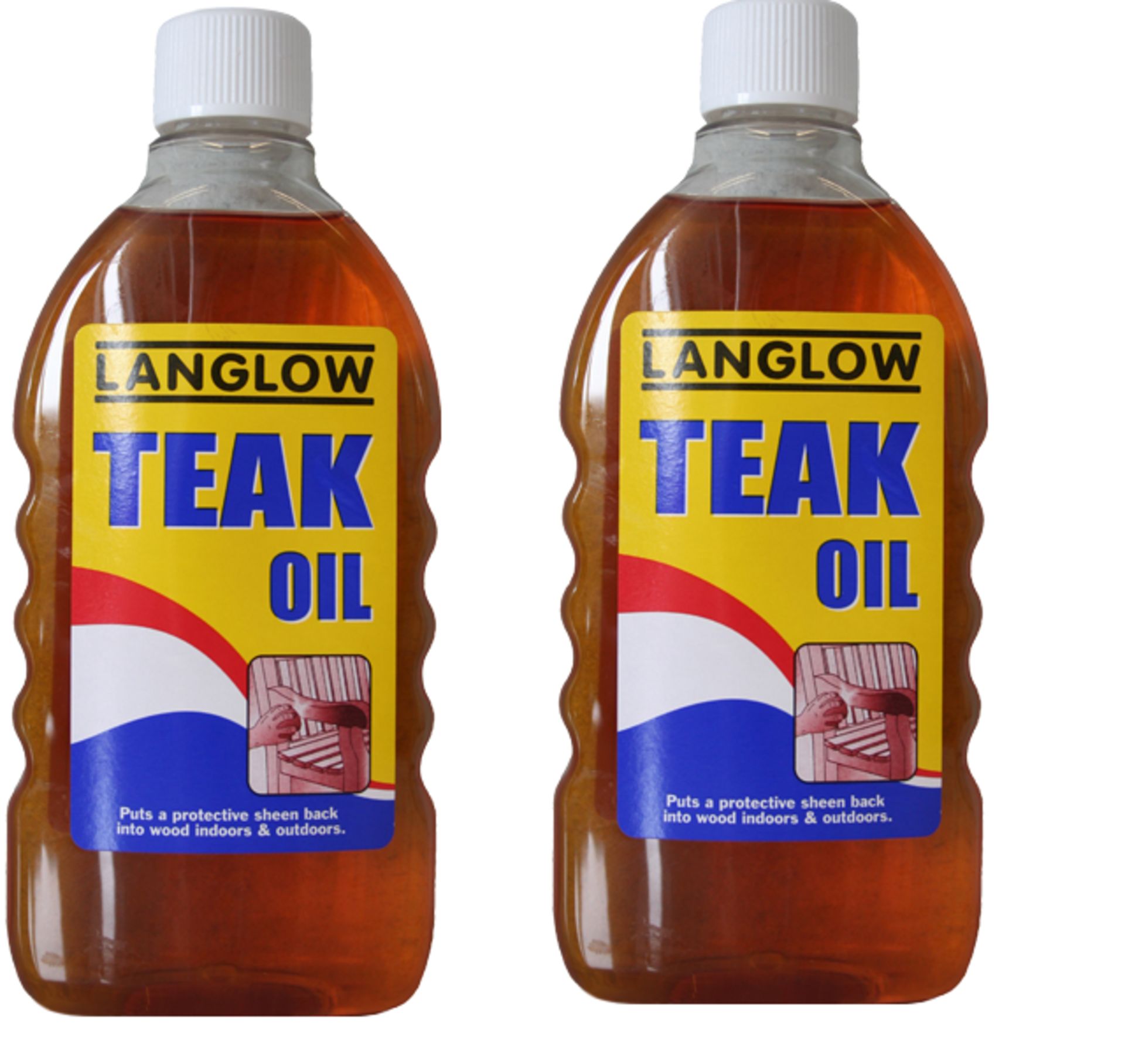 V Brand New A Lot Of Two 500ml Bottles Langlow Teak Oil ISP £12.98 (Ebay)