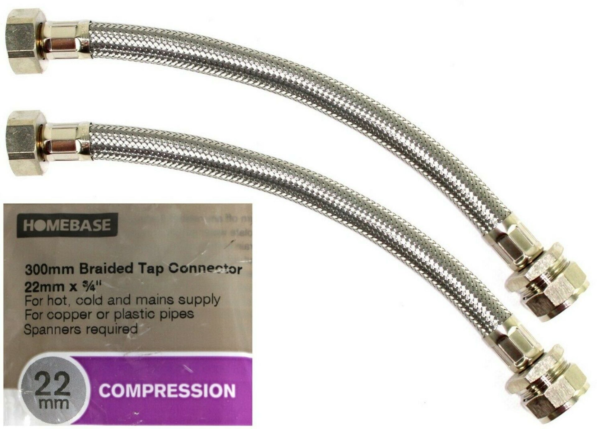 V Brand New A Box Of Twenty 300mm Braided Tap Connectors