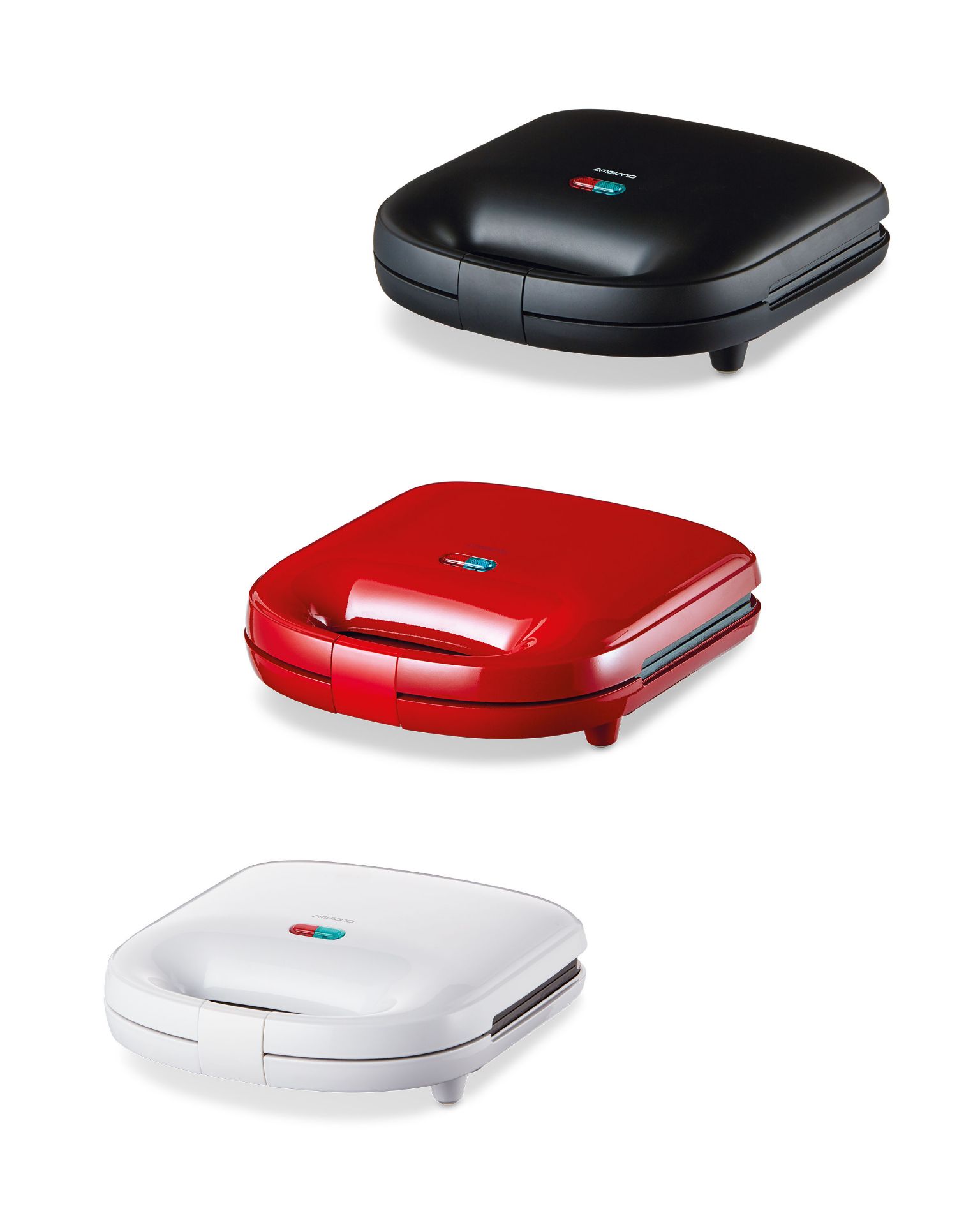 + VAT Brand New Ambiano 750W Sandwich Maker - Non Stock Coating - Two Sandwiche Toaster - Colours