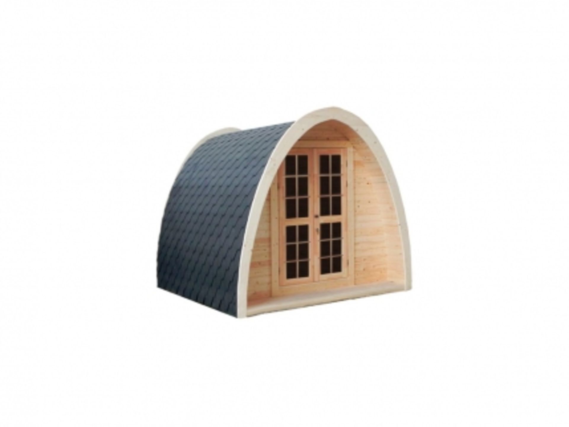 V Brand New 2.4 x 2.4m Camping Pod - Pod is Made From Spruce - Roof Covered With Bitumen