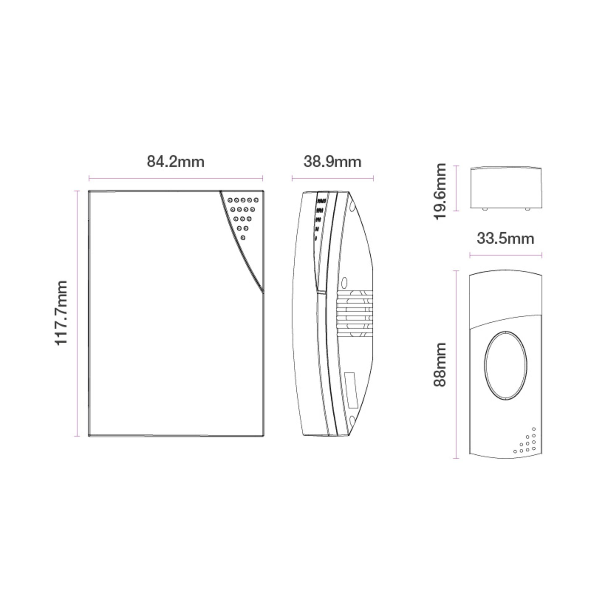 + VAT Brand New Wireless Door Chime With Plug-In Receiver - 50m Range And Selectable Codes To Avoid - Image 2 of 2