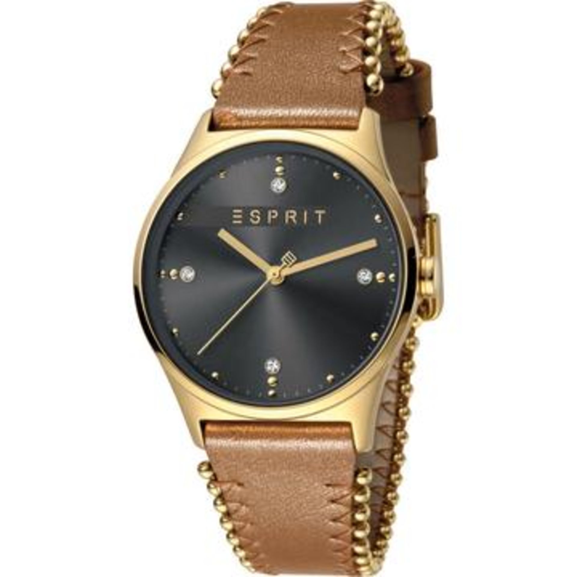 No VAT Brand New Esprit Ladies Watch ES1L032L0035 - Real Leather Strap - Gold Plated Casing - 30M - Image 2 of 4