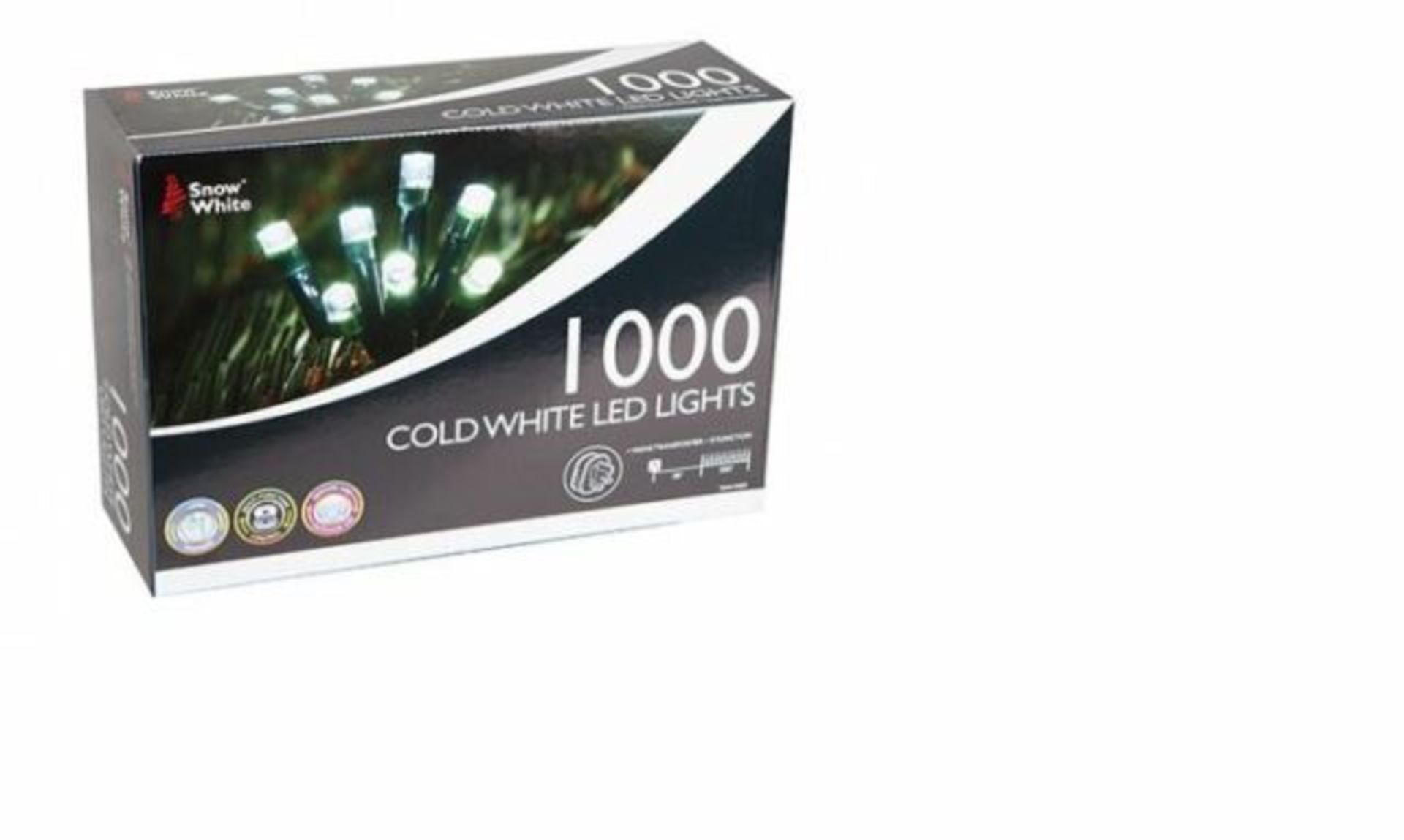 + VAT Brand New 1000 Cold White LED Multi Function Christmas Lights - Image 2 of 2