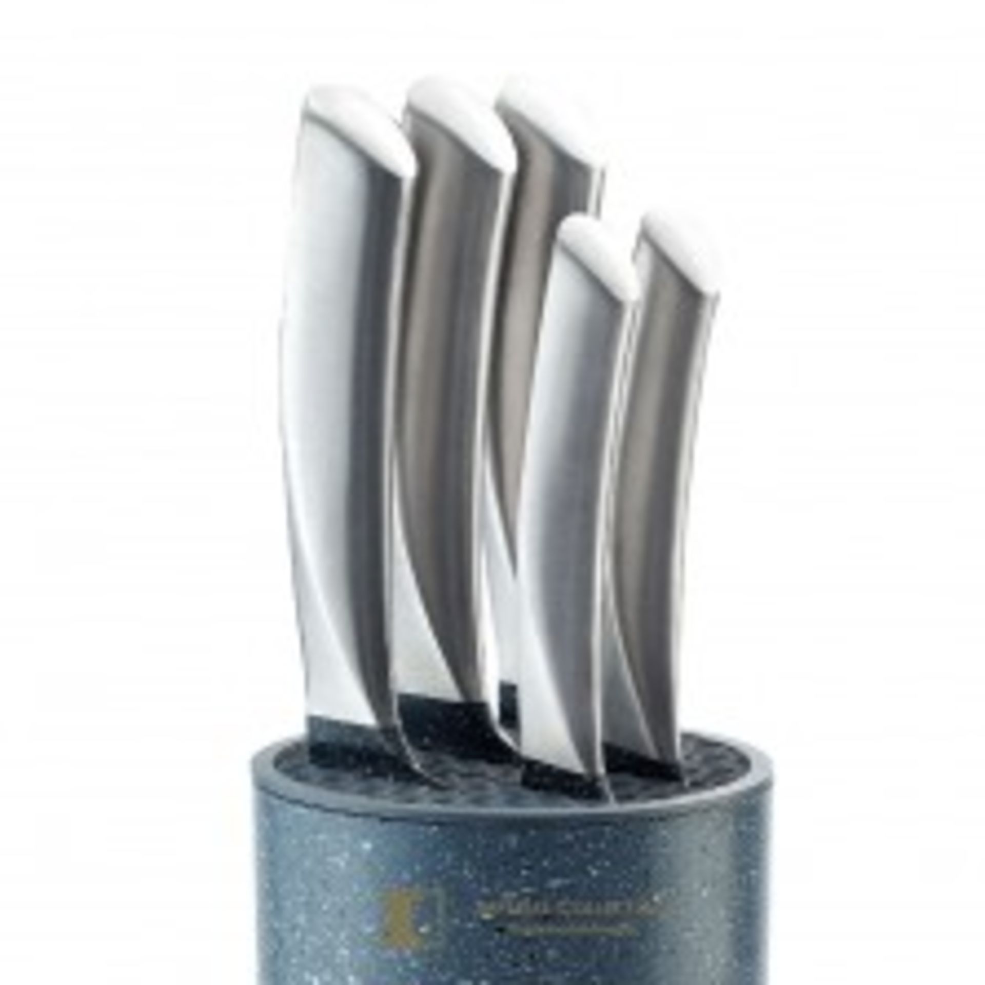 + VAT Brand New Stainless Steel with Marble coating Knife Set In grey marble stlye Holder Includes - Image 4 of 4