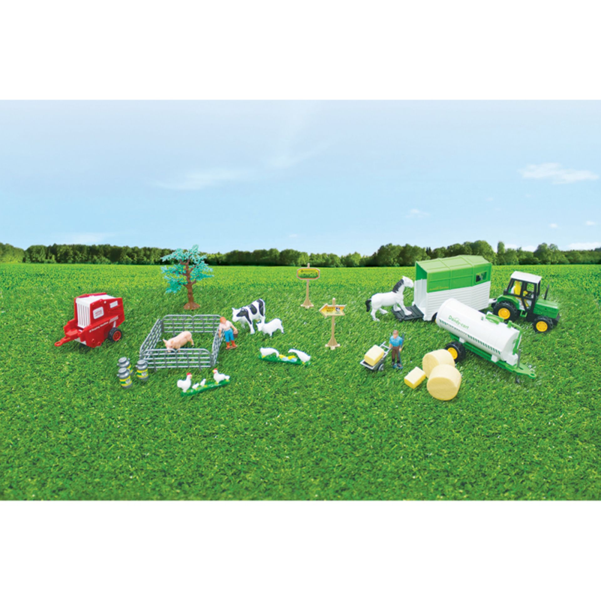 + VAT Brand New Full Farm Set To Include Animals - Vehicles - Buildings And Mini Figures ISP £24.52