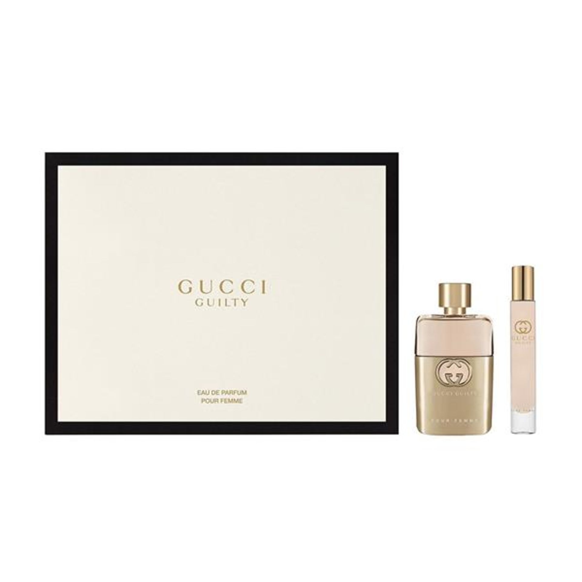 + VAT Brand New Gucci Guilty Pour femme (L) 50ml EDP Spray + 7.4ml Roller Ball