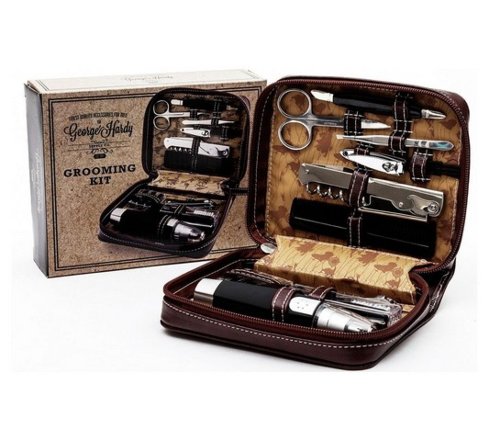 + VAT Brand New George Hardy 14Pce Grooming Kit Includes 3xNail Clippers-NailFile-Comb-ToothBrush- - Image 4 of 4