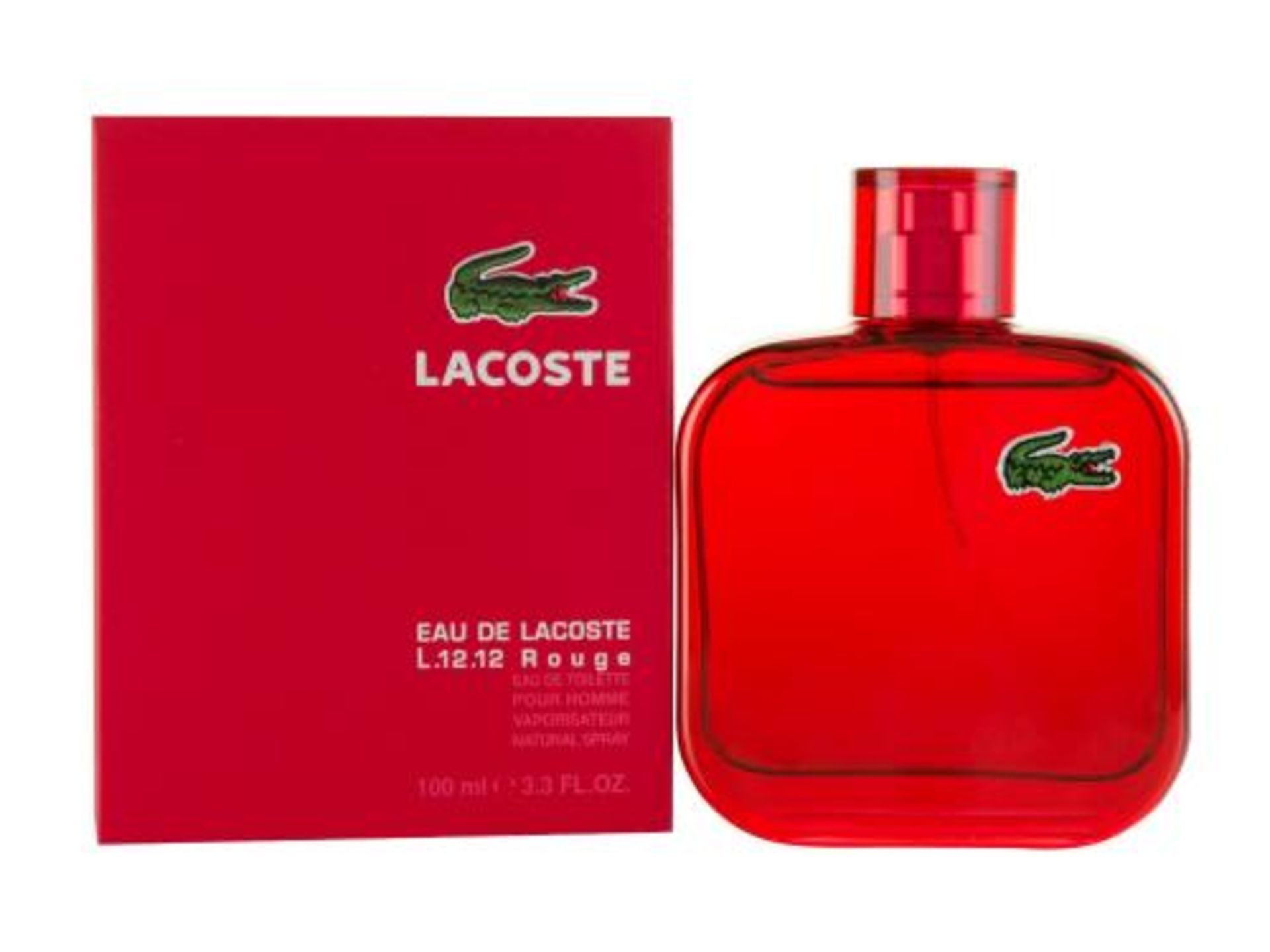 + VAT Brand New Lacoste L.12.12 Rouge100ml EDT Spray