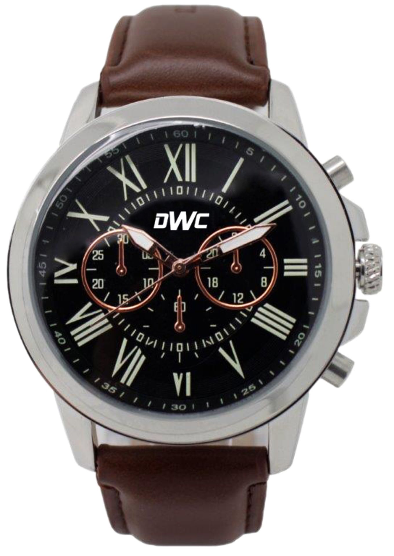 + VAT Brand New Gents Dakota Watch With Black Dials & Brown Strap