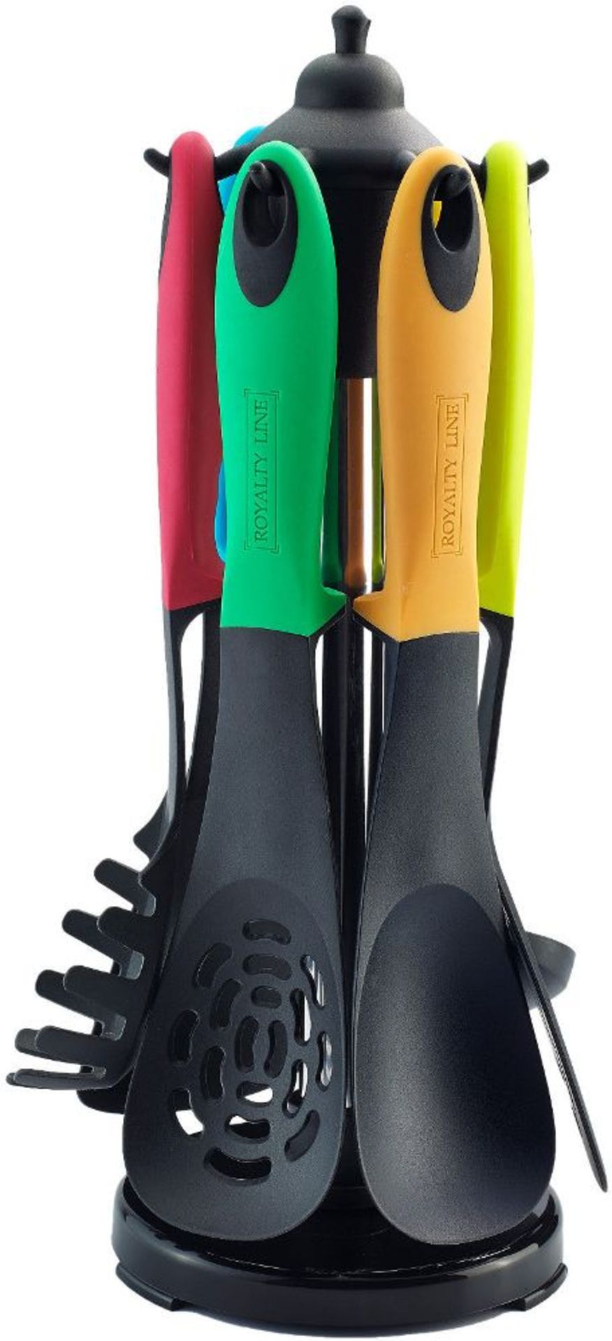 + VAT Brand New 7 Piece Kitchen Utensil Set with Soft Touch Handles and Stand -Includes 27.4cm Soup