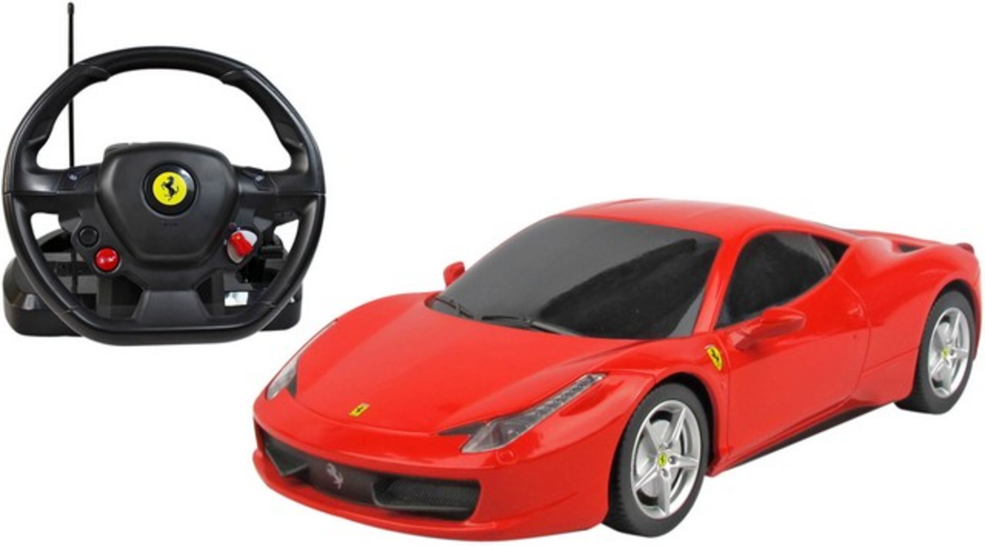 + VAT Brand New 1/18 RC Ferrari 458 Italia With Sound and Steering Wheel Controller - Official