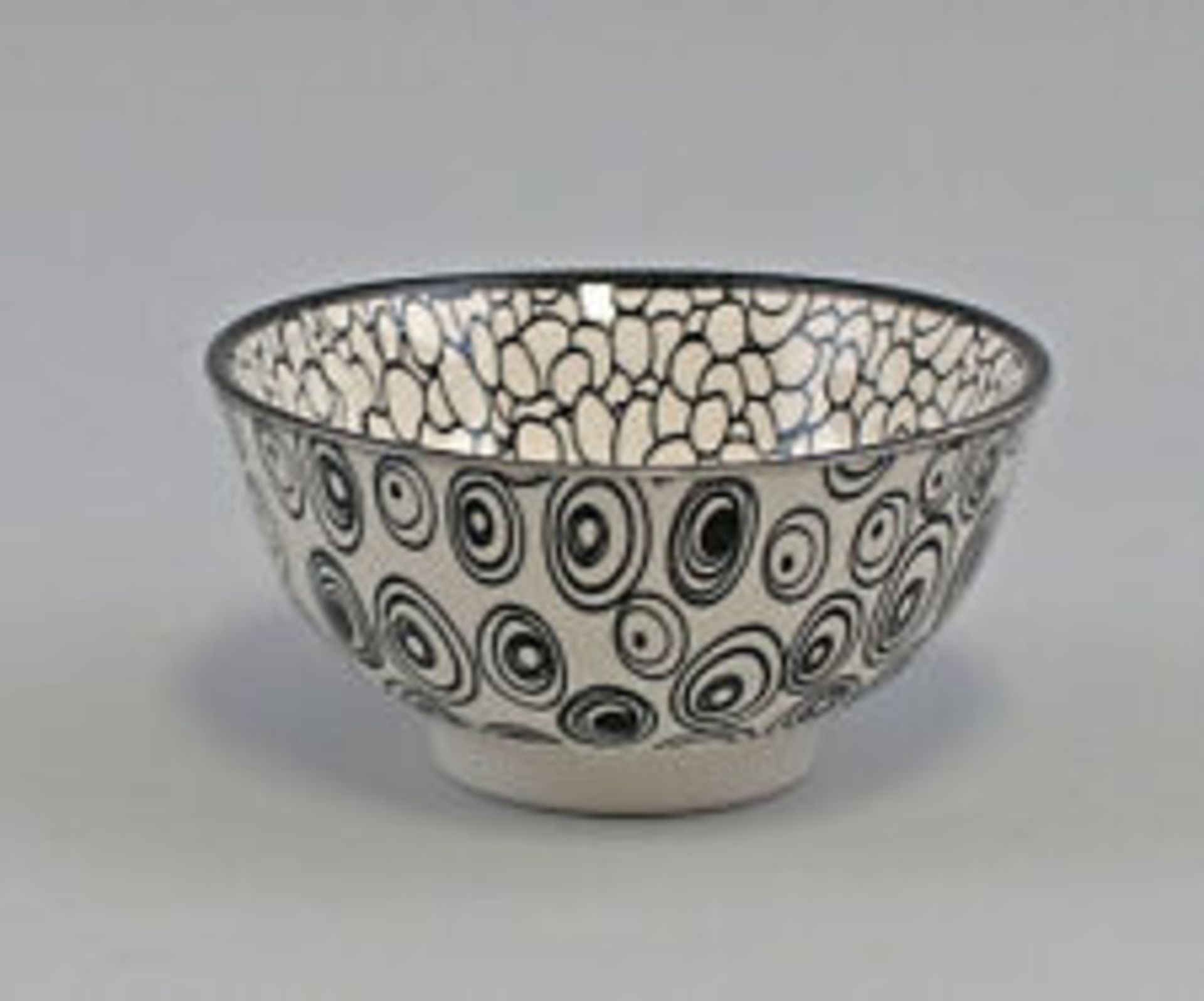 + VAT Brand New Nippon By Jameson + Tailor Set Of Four Black Circles And Pebbles Porcelain Bowls - Image 2 of 2