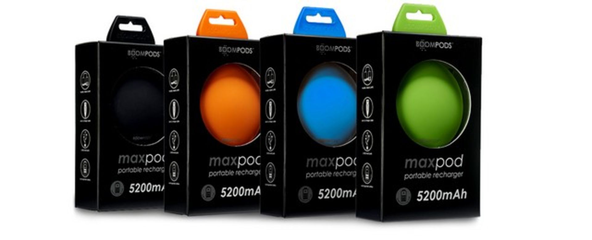 + VAT Brand New MaxPod by Boom Pods 5200mAh Portable Charger with 2 x Smart USB Ports - For Mobiles - Image 2 of 2