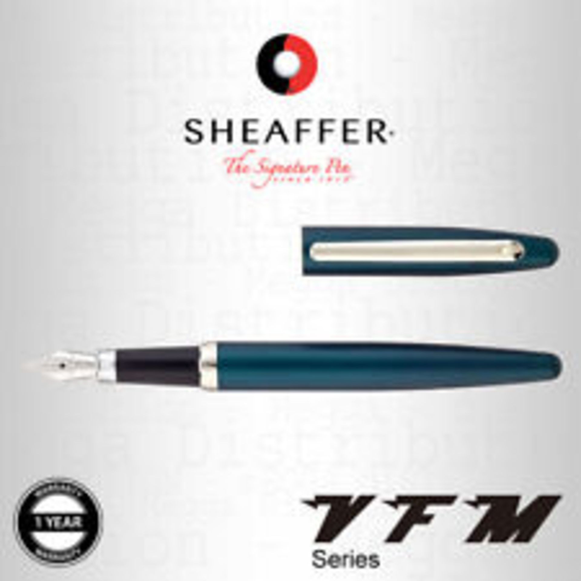 + VAT Brand New Sheaffer VFM Fountain Pen In Satin Peacock Green And Chrome Trim In Presentation - Image 2 of 2