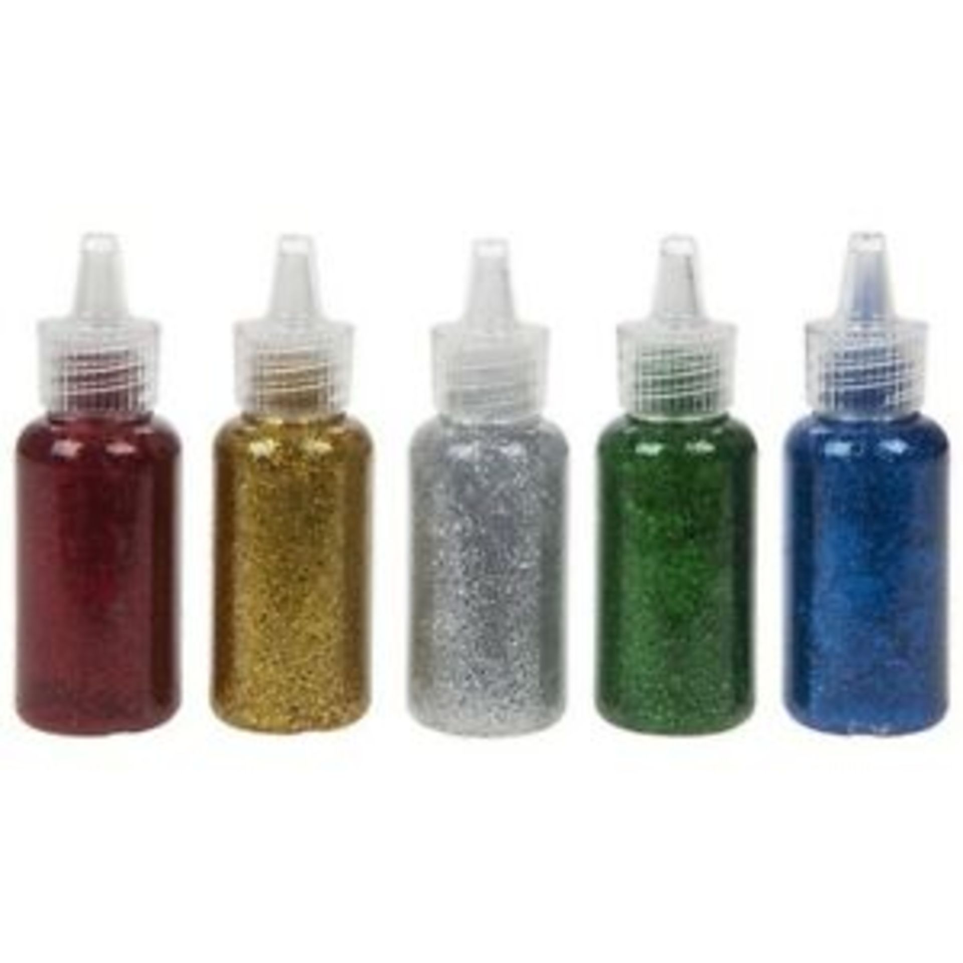 + VAT Brand New Four Lots Of Five 20ml Metallic Glitter Glue Pots In Box