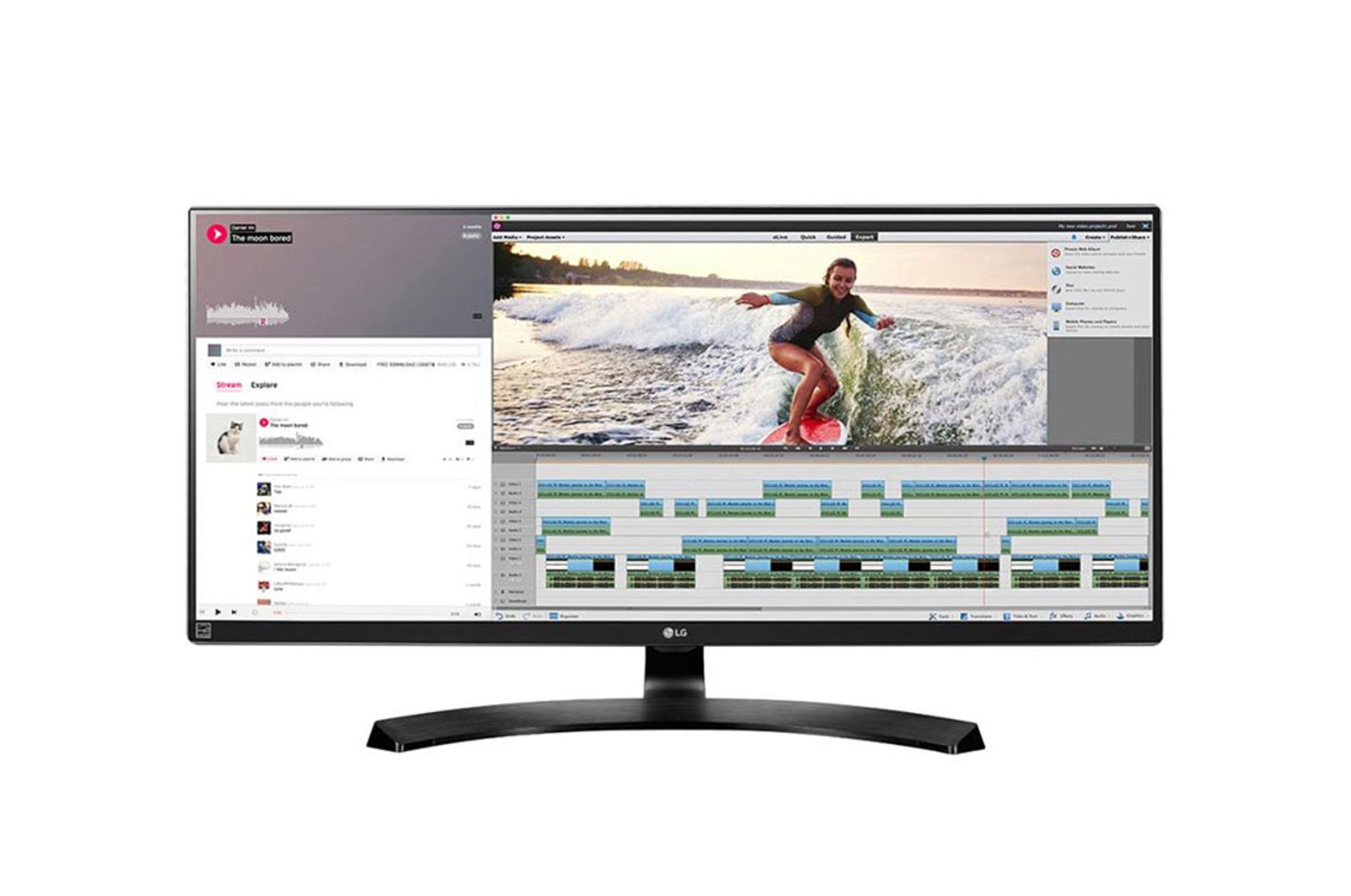 + VAT Grade A LG 34 Inch ULTRA WIDE WQHD IPS LED MONITOR - 3440 X 1440P - HDMI, DISPLAY PORT,