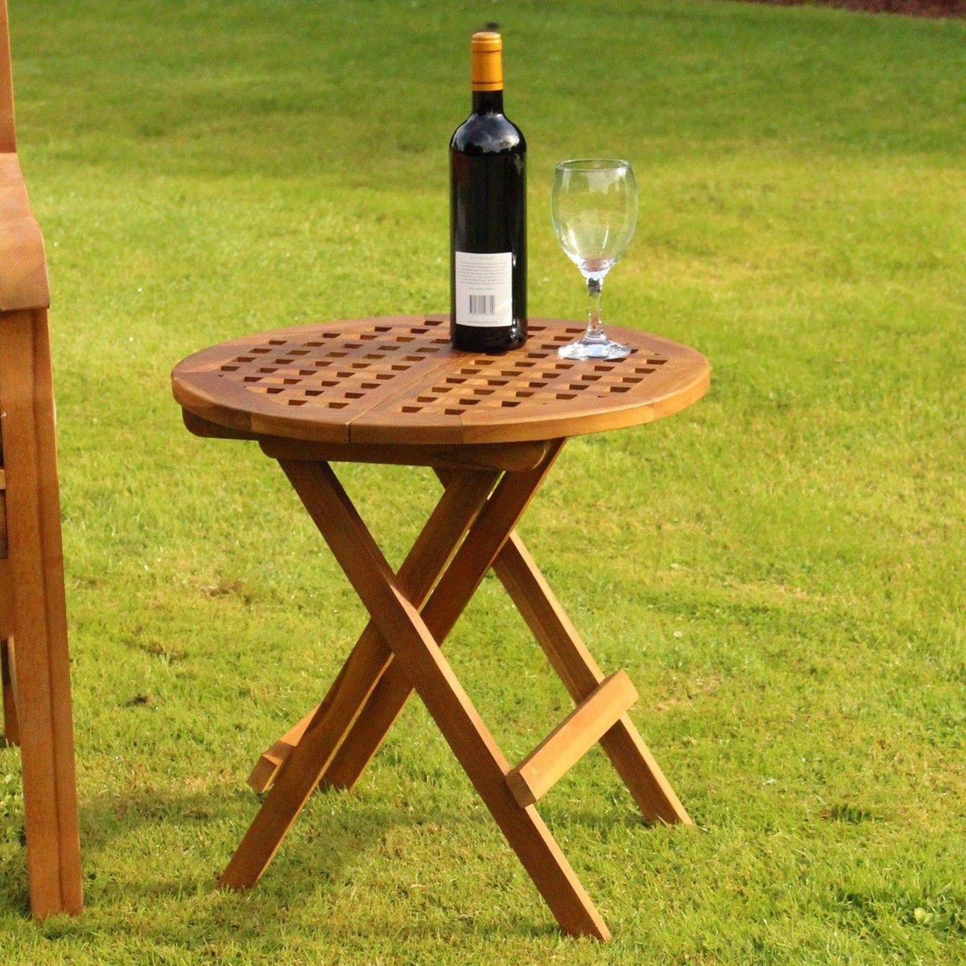 + VAT Brand New Teak Folding Side Table - Ebay Price £43.21