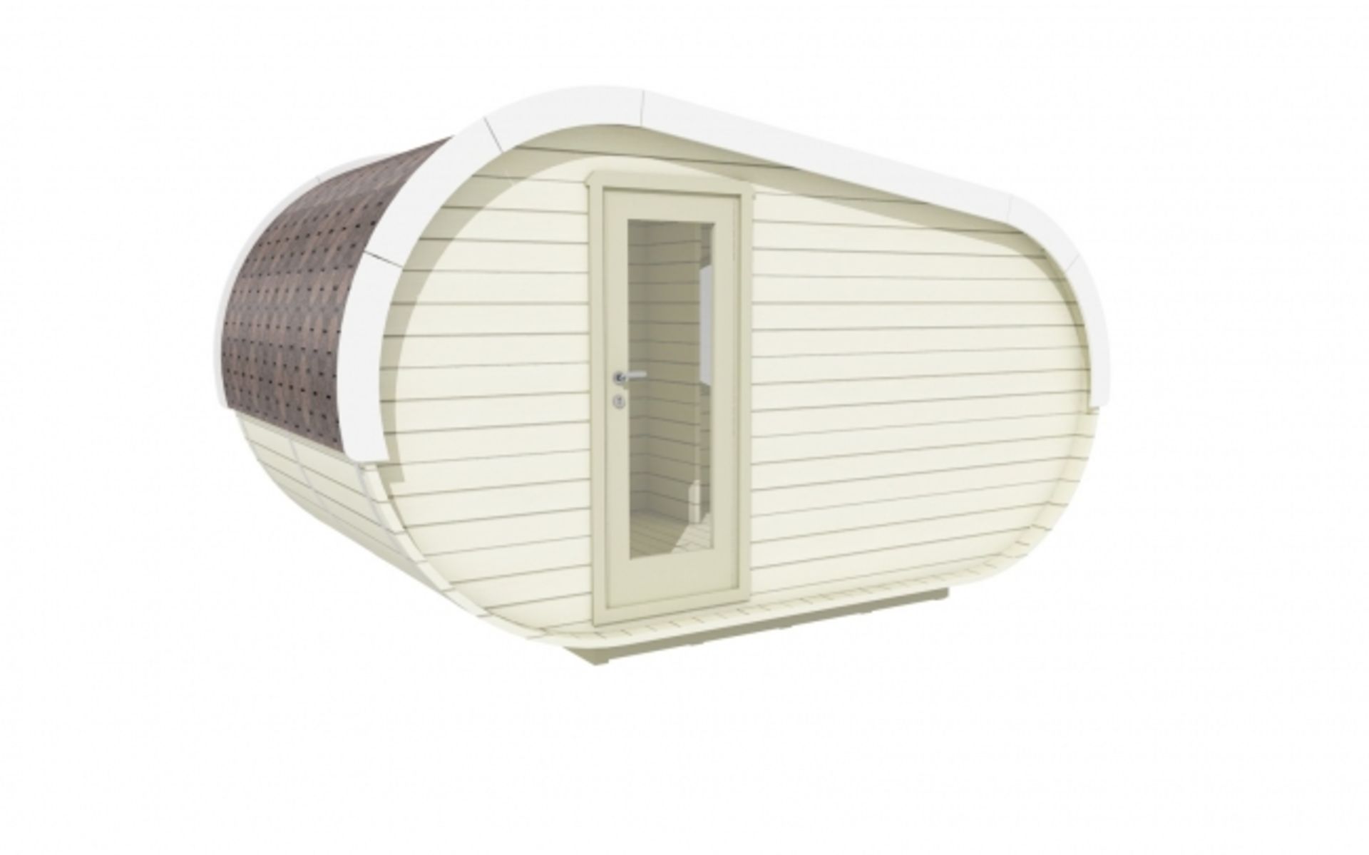 + VAT Brand New 2.4 x 4.3m Delight Camping Pod - Made From Spruce - Roof Covered With Bitumen