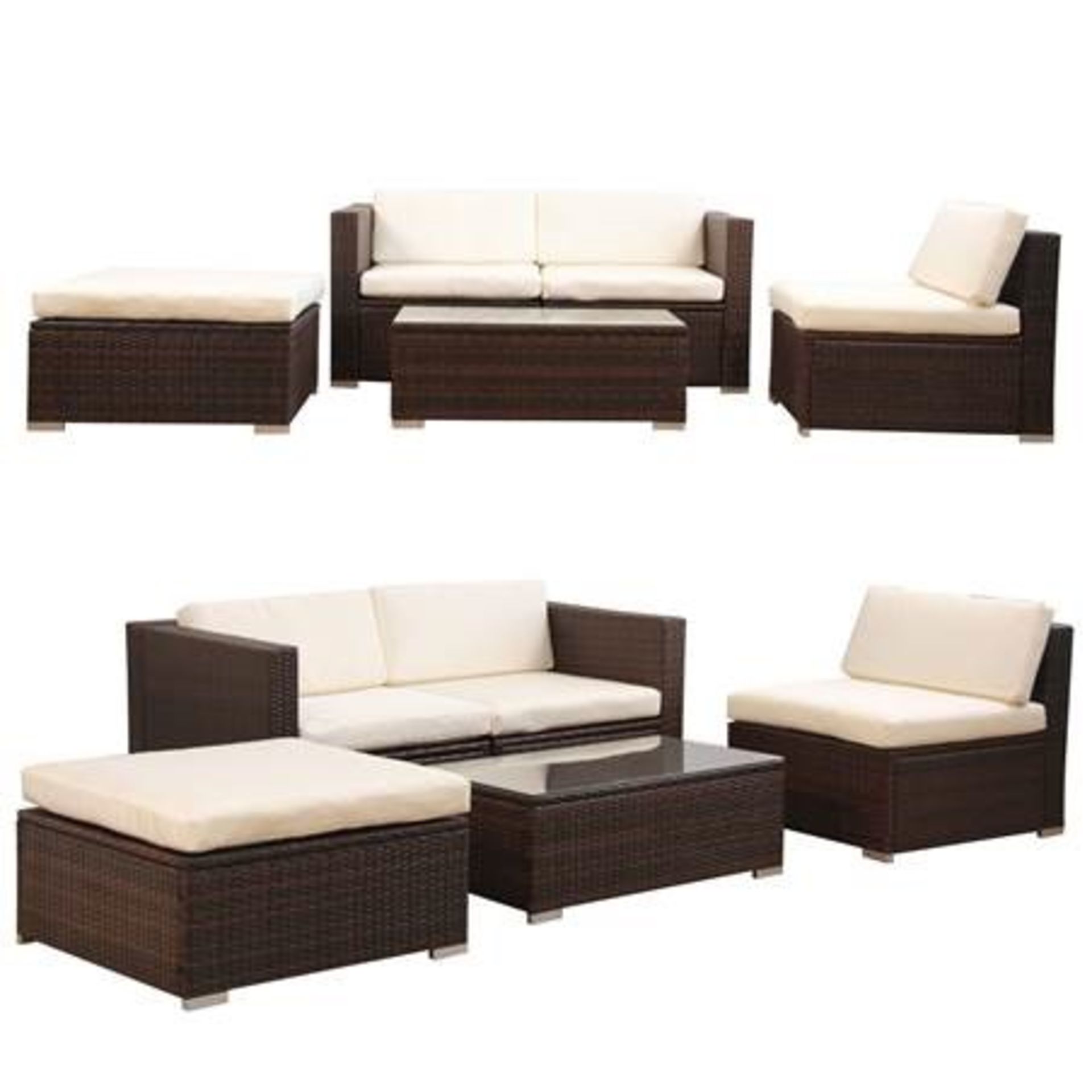 + VAT Brand New Chelsea Garden Company Modular Light Brown Rattan Corner Sofa Set Inc 2 Corner - Image 2 of 2