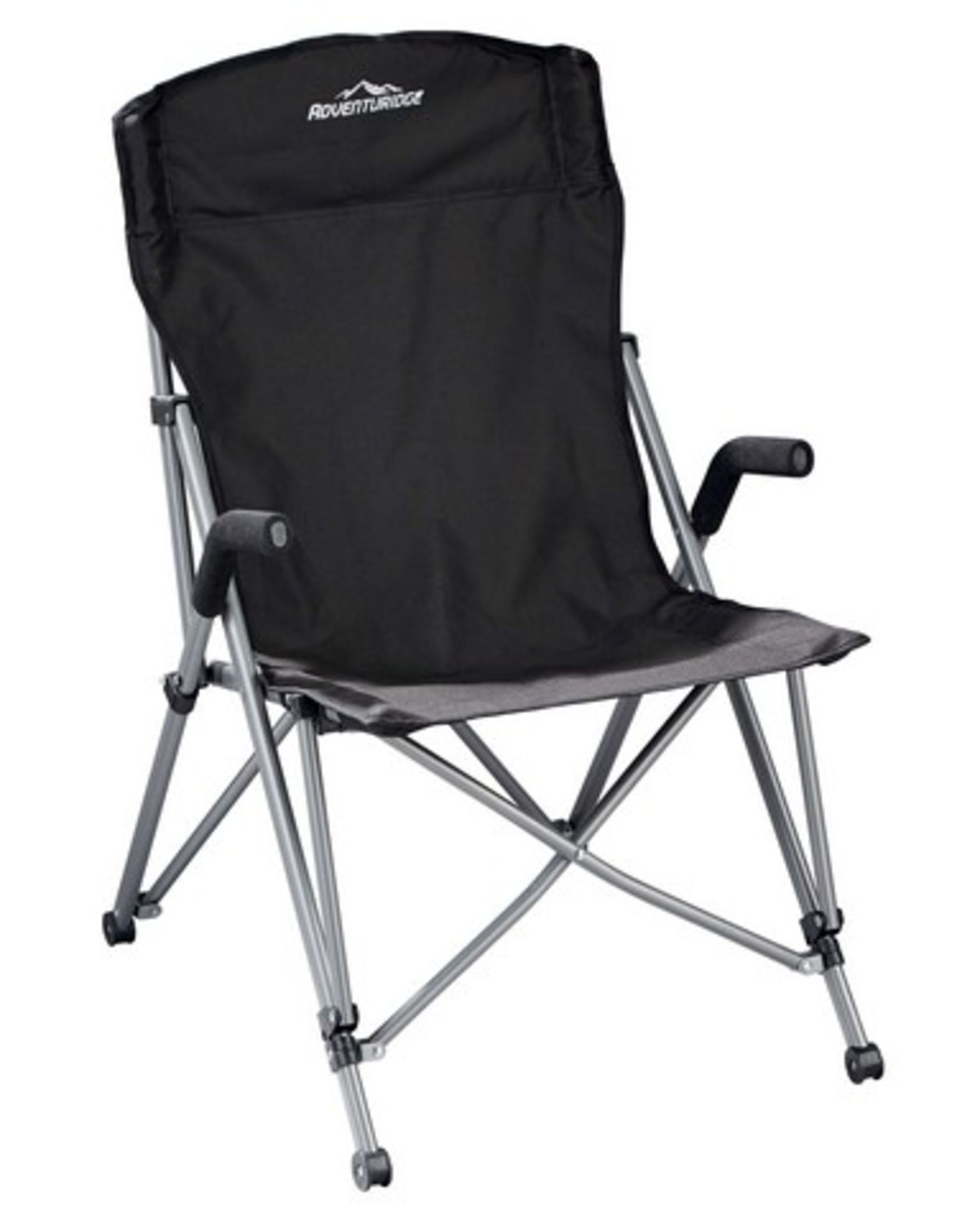 + VAT Brand New Expedition/Tourer Chair In Silver/Black With Carry Case - Lightweight Steel Frame