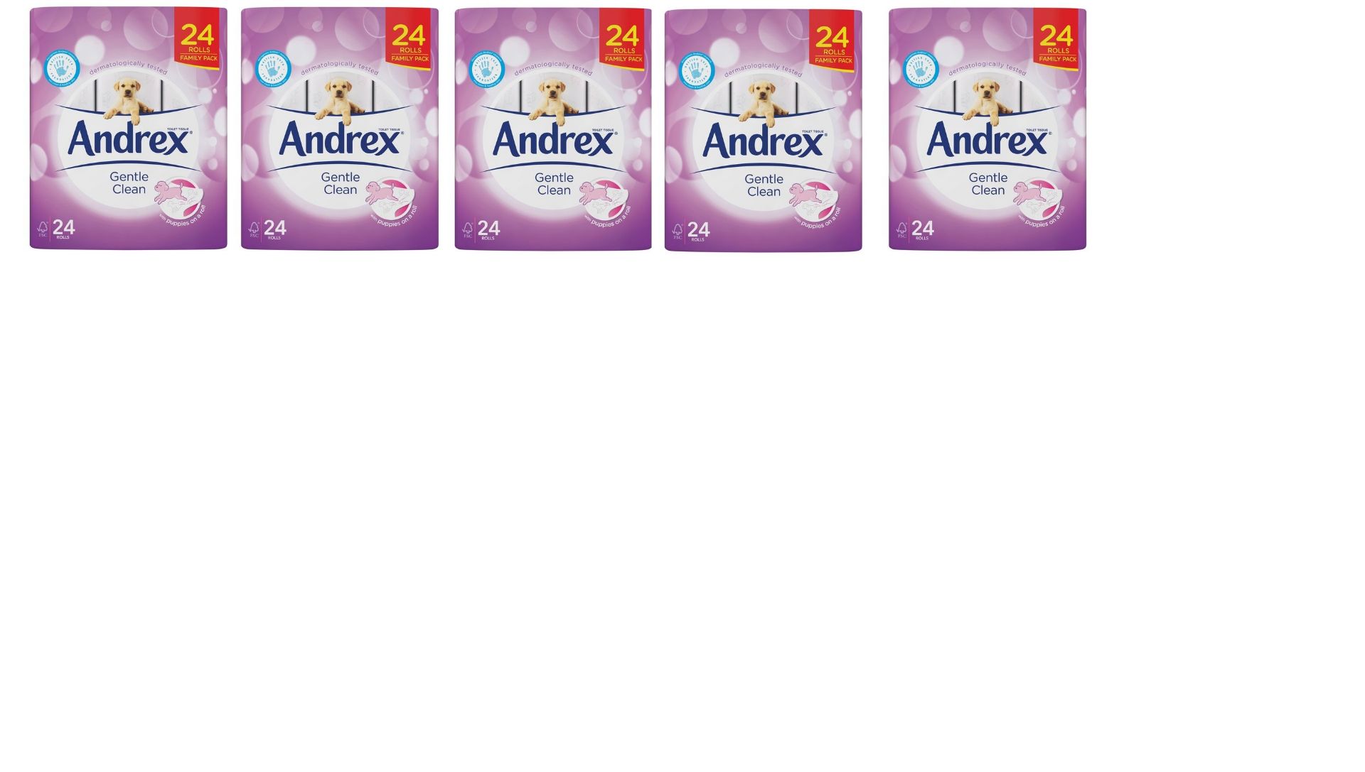 + VAT Brand New 120 Andrex Toilet Rolls 2ply tissue (5 packs of 24) Amazon Price Â£60 Packaging is