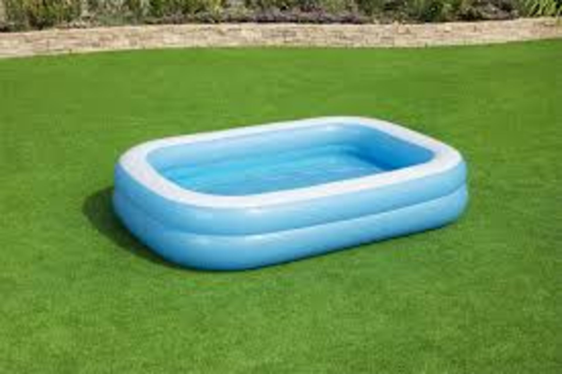 + VAT Brand New Bestway 2.62m x 1.75m Deluxe Rectangular Inflatable Paddling Pool - Two Interlock