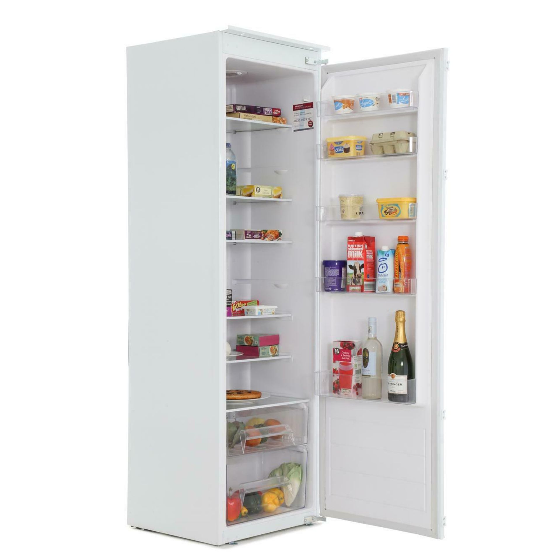 + VAT Brand New CDA FW821 Integrated Full Height Larder Fridge - A+ Energy Rating - Five Glass